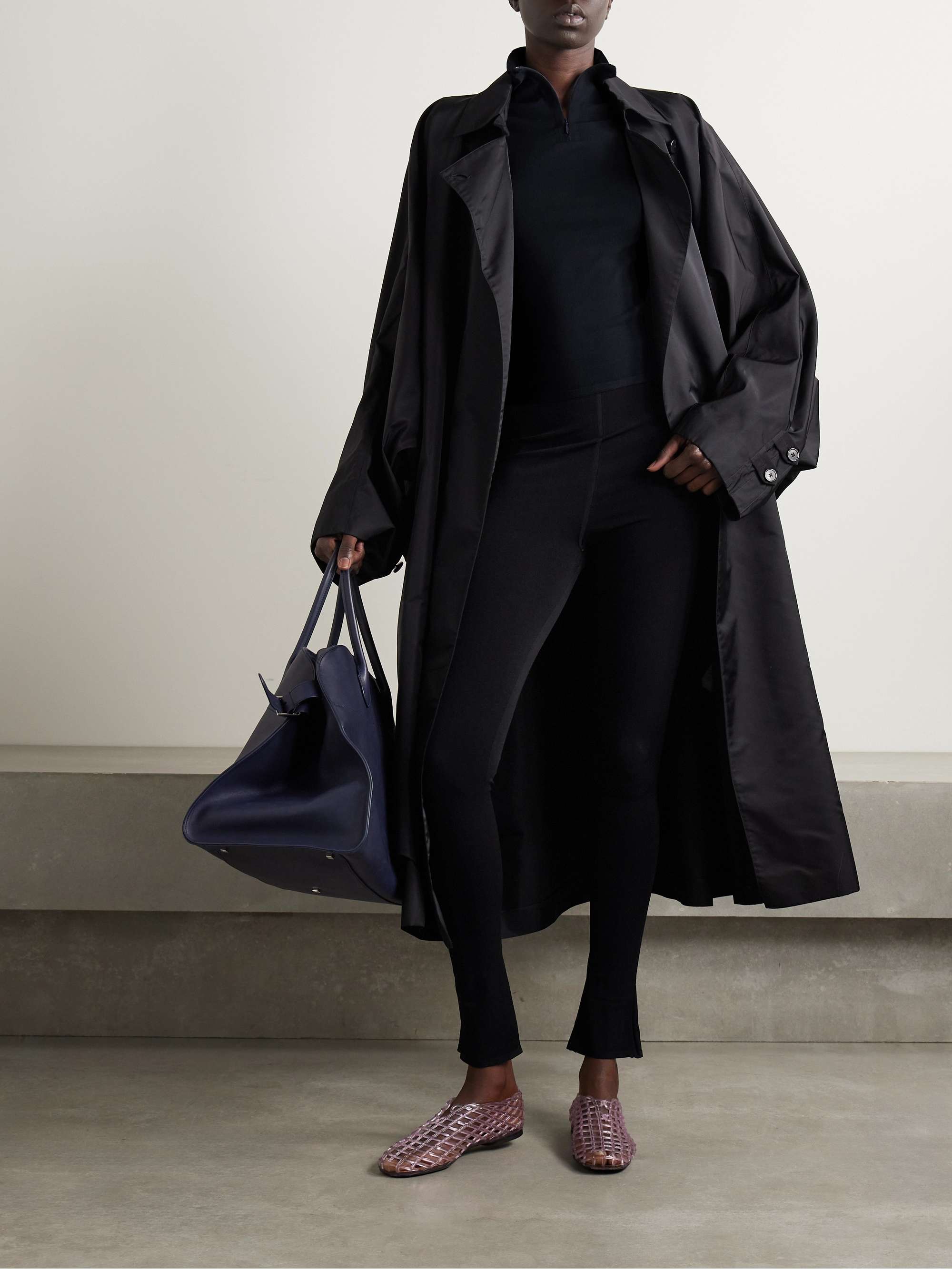 Patti stretch-jersey half-zip turtleneck top view