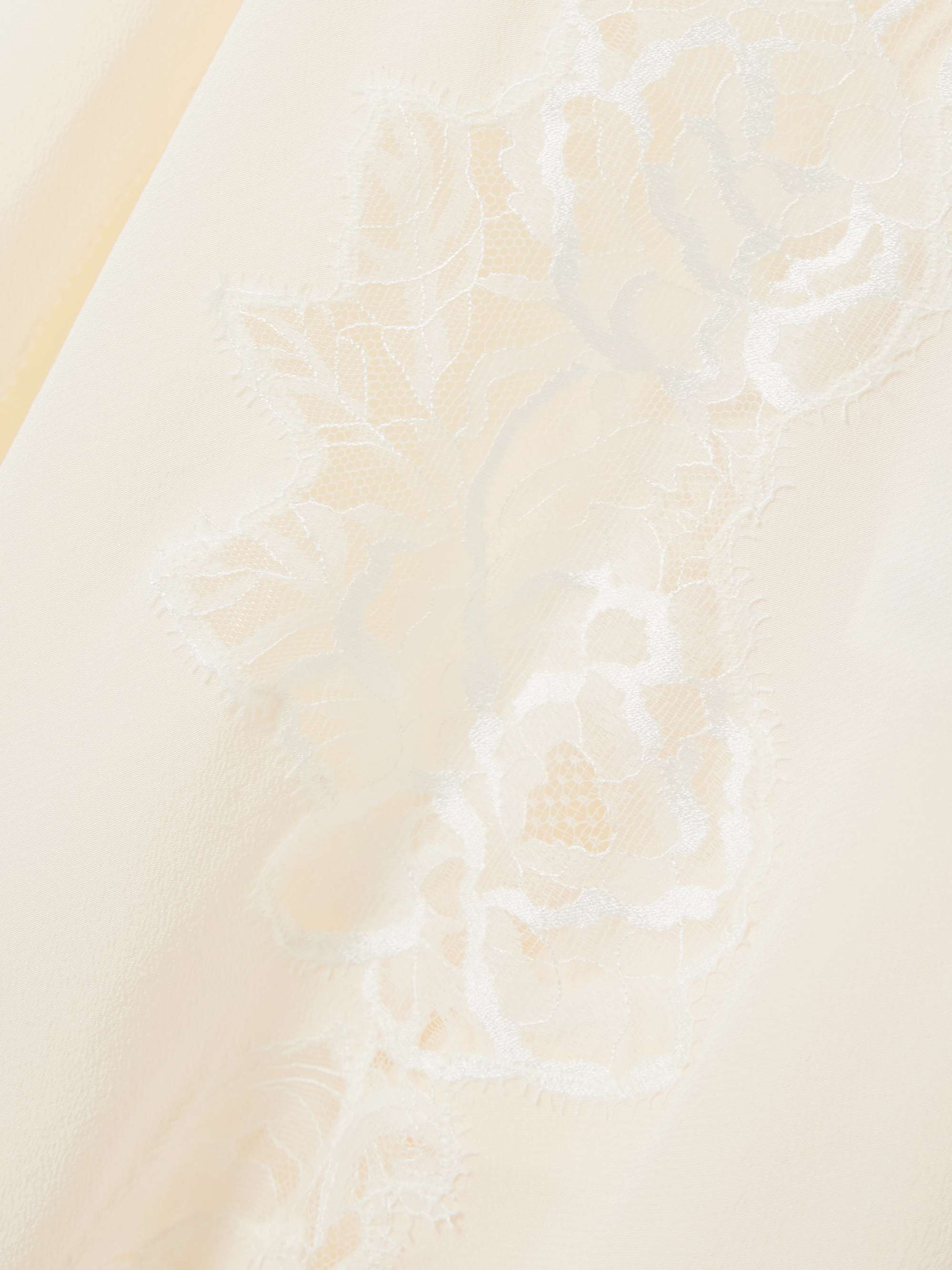 Layered lace-trimmed silk crepe de chine midi dress view