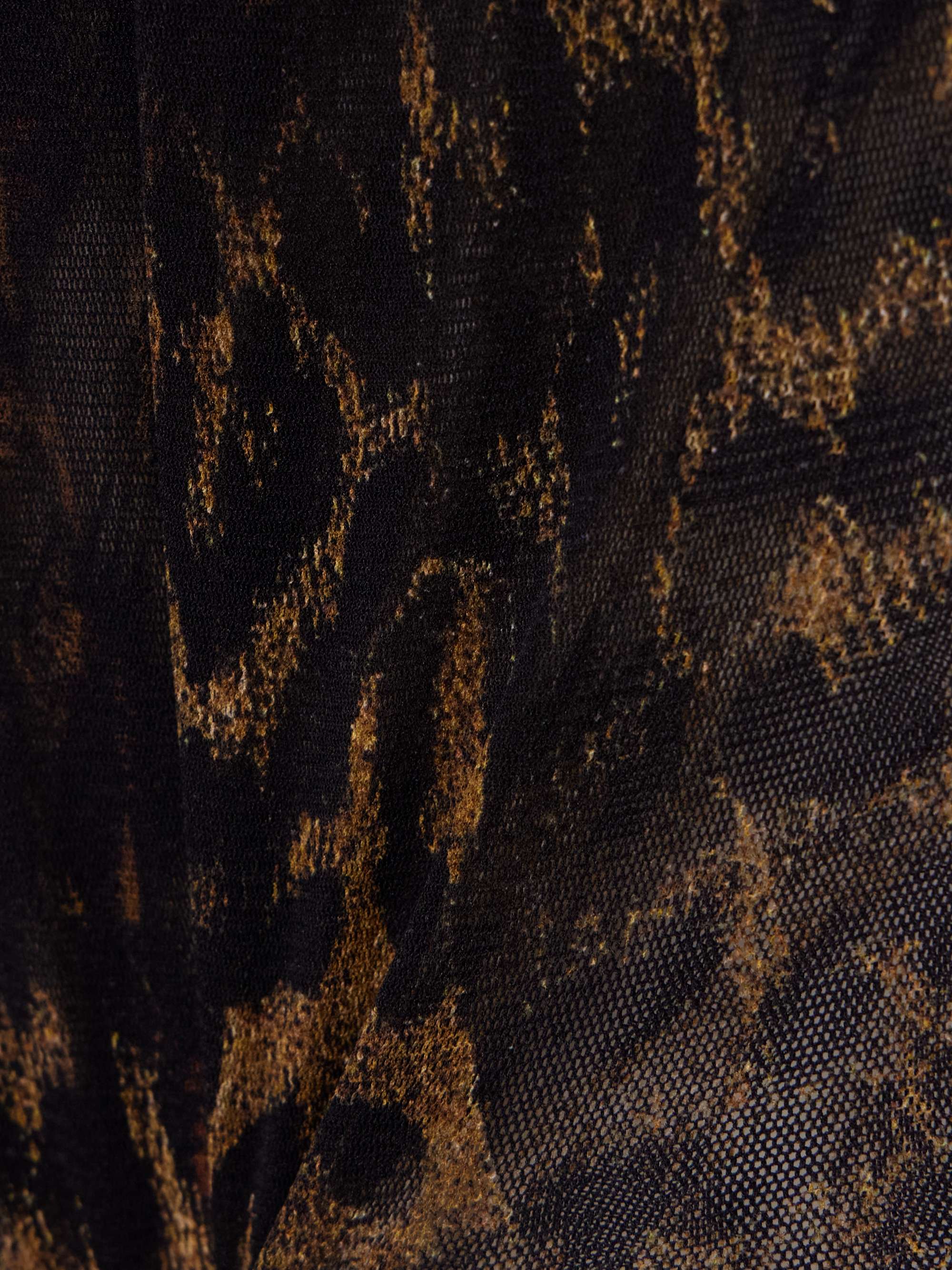 Leopard-print mesh top view