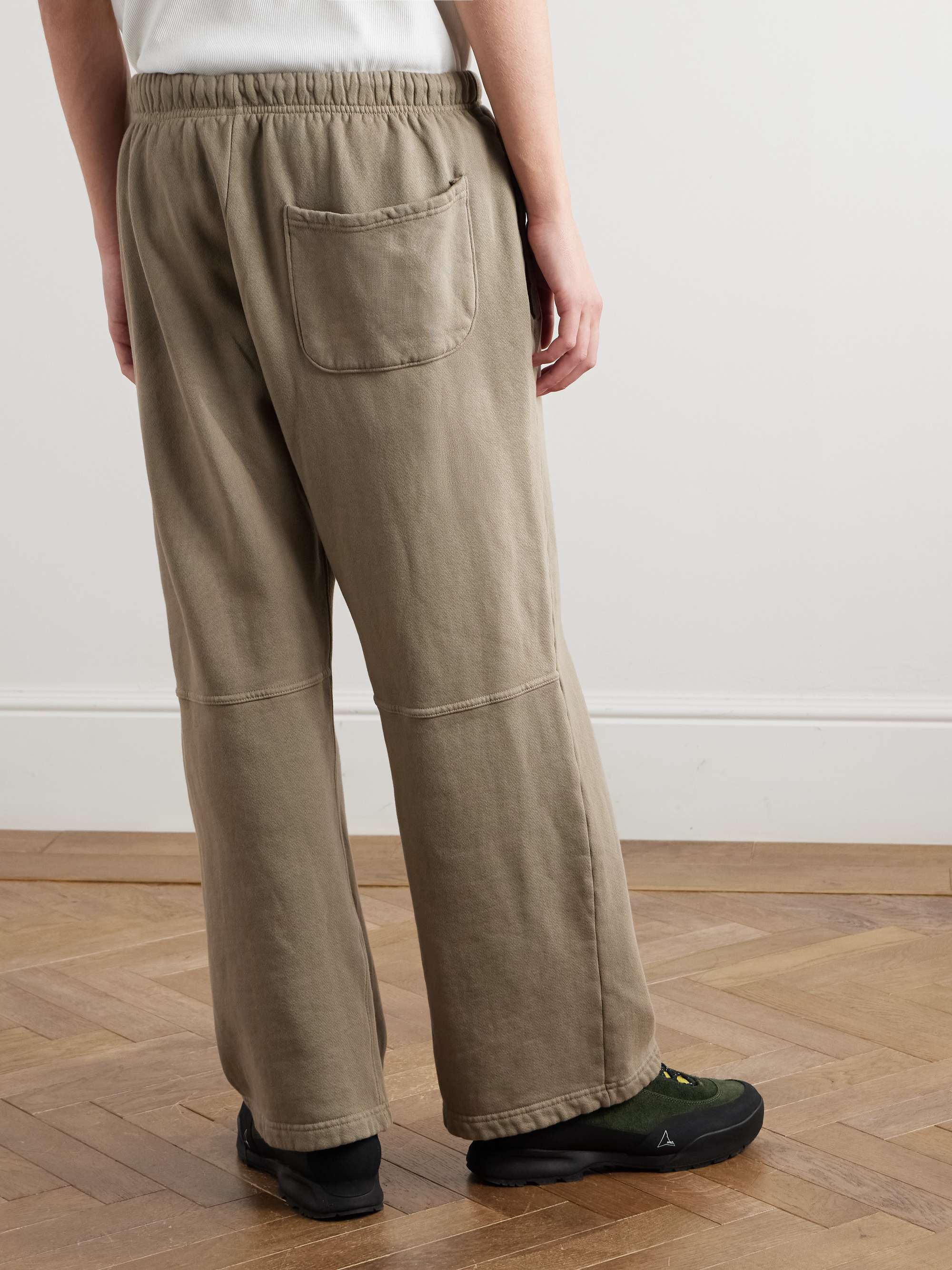 Star Parachute Straight-Leg Logo-Embroidered Cotton-Jersey Sweatpants view