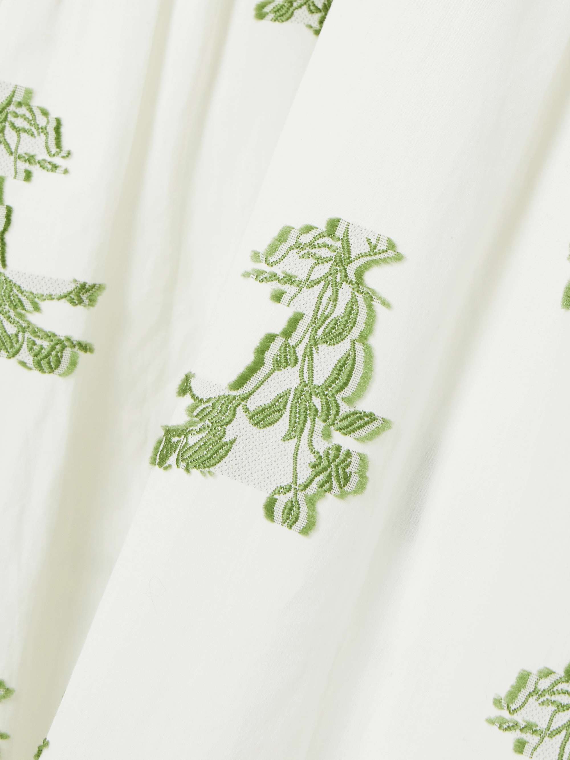 Embroidered gathered cotton fil coupé midi dress view