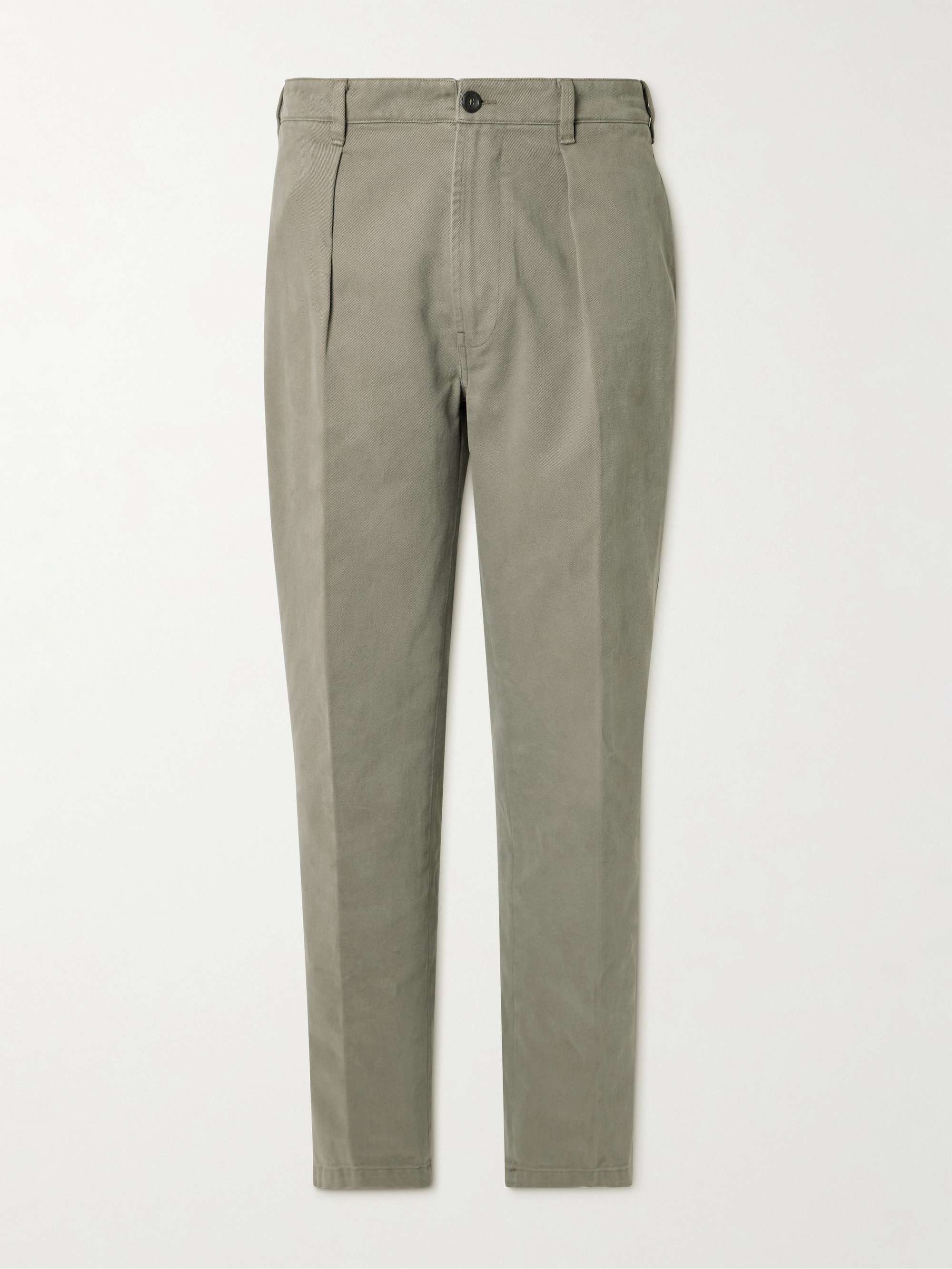 Games Tapered Pleated Cotton-Twill Suit Trousers hero visual