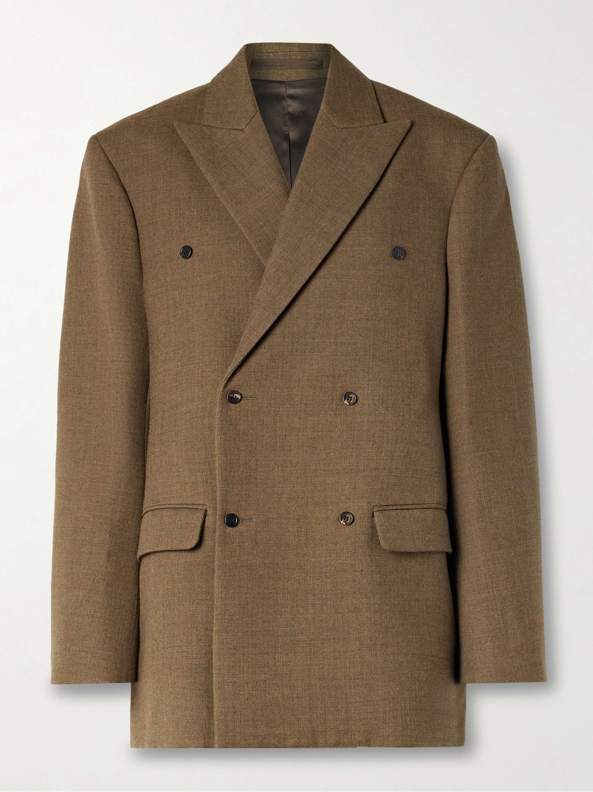 Oversized double-breasted wool-twill blazer hero visual