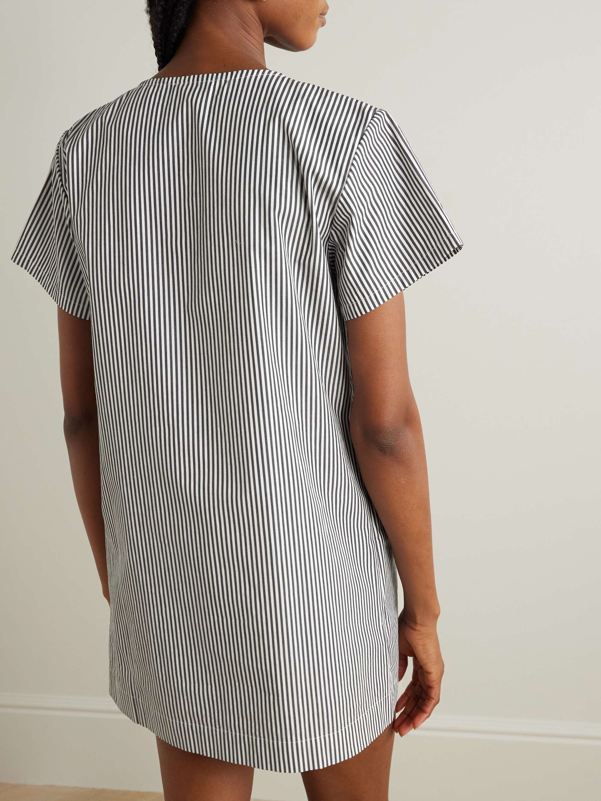 Striped cotton-poplin mini dress view