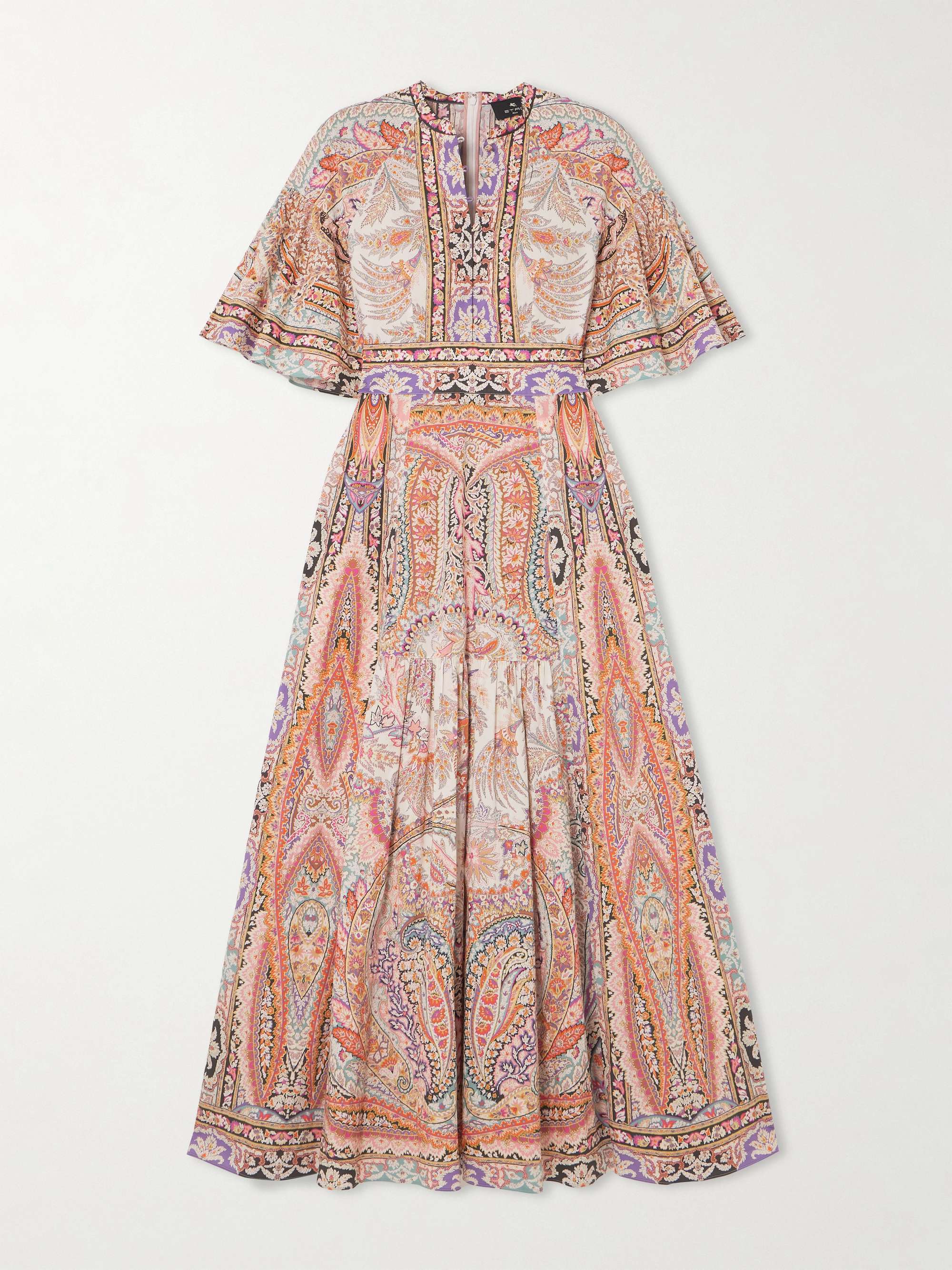 Ruffled paisley-print cotton-blend poplin maxi dress hero visual