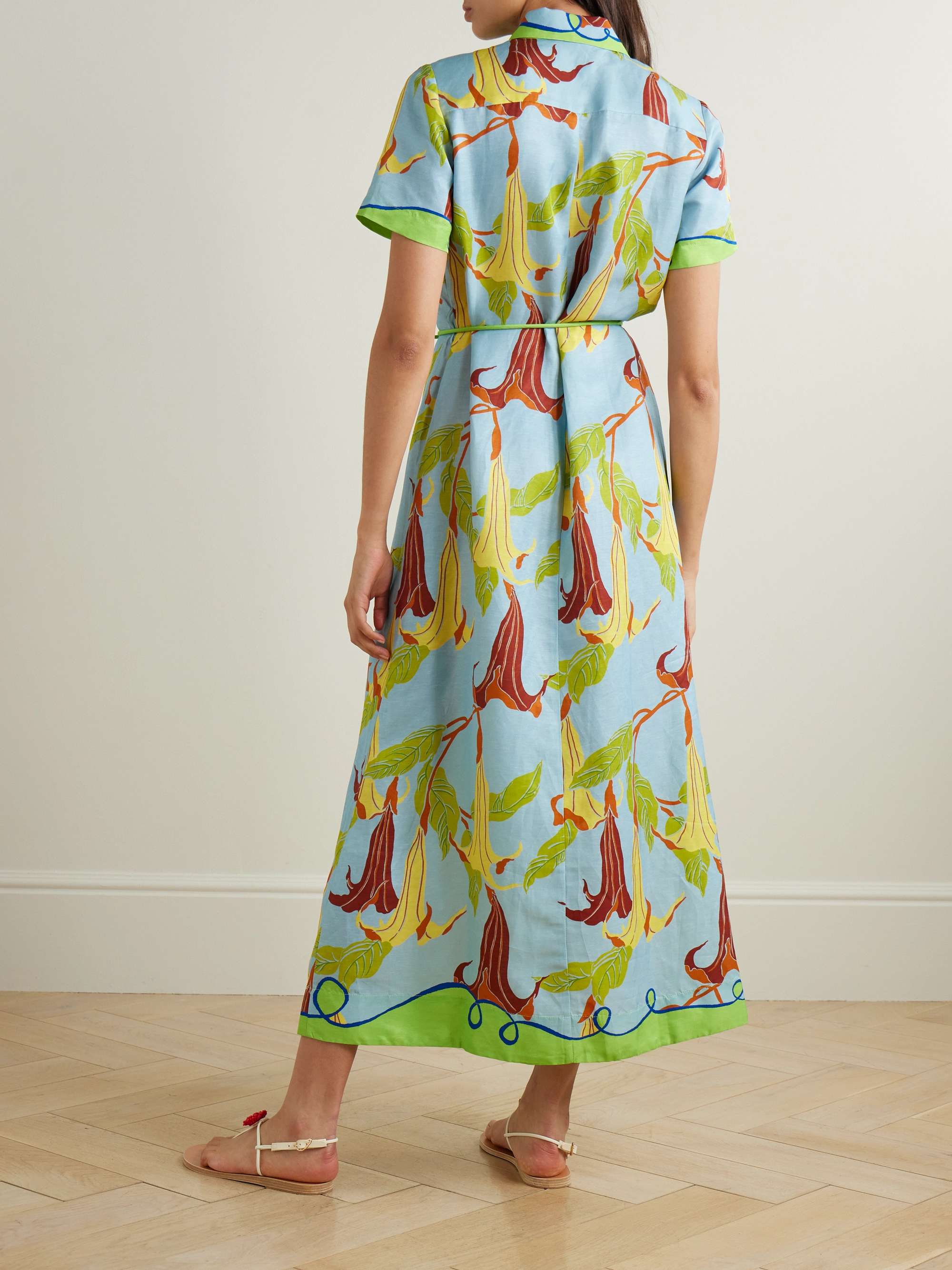 + Nadia Hernández Rafaela belted printed voile shirt dress view