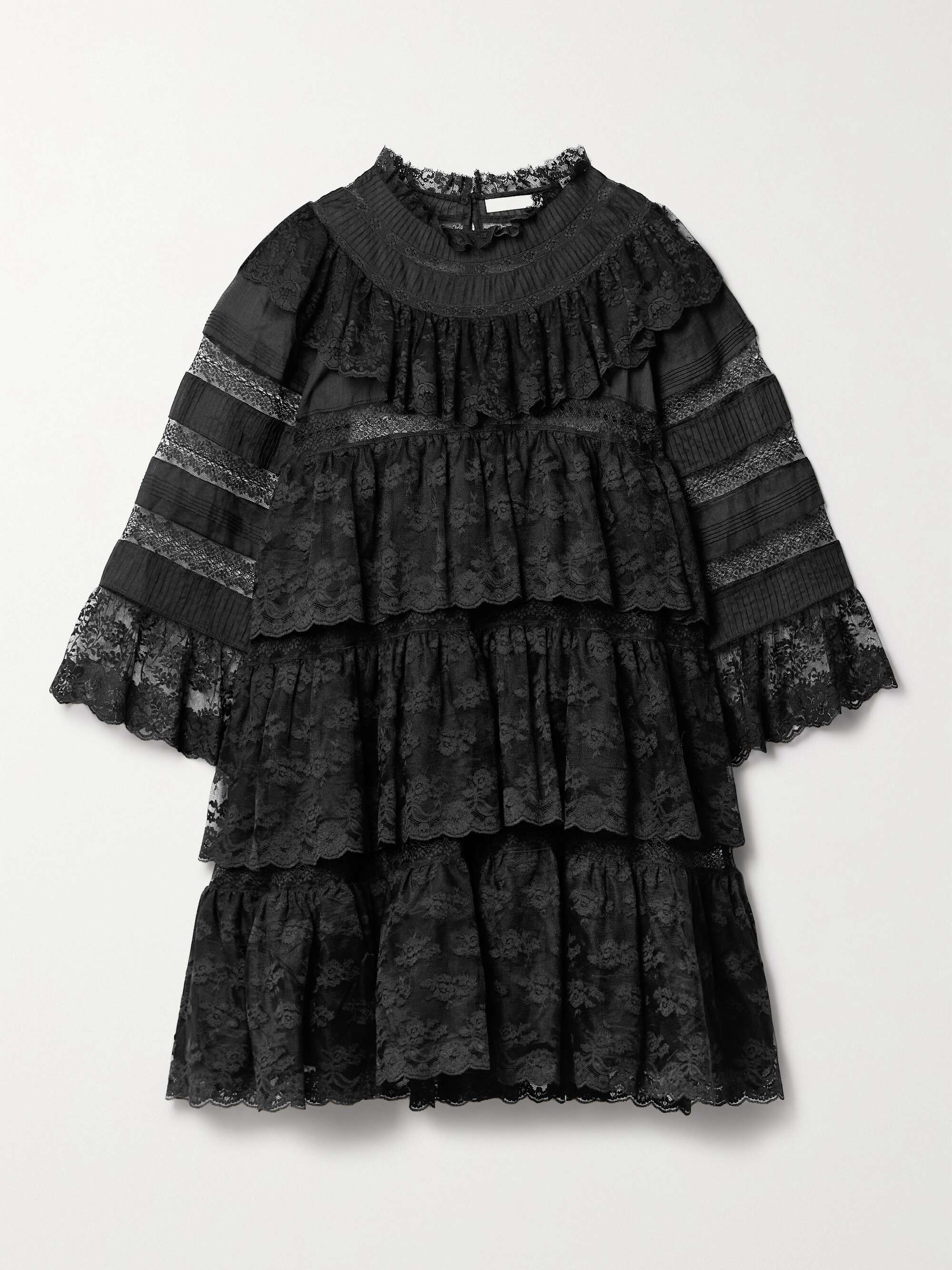 Oralie tiered ramie and lace mini dress hero visual