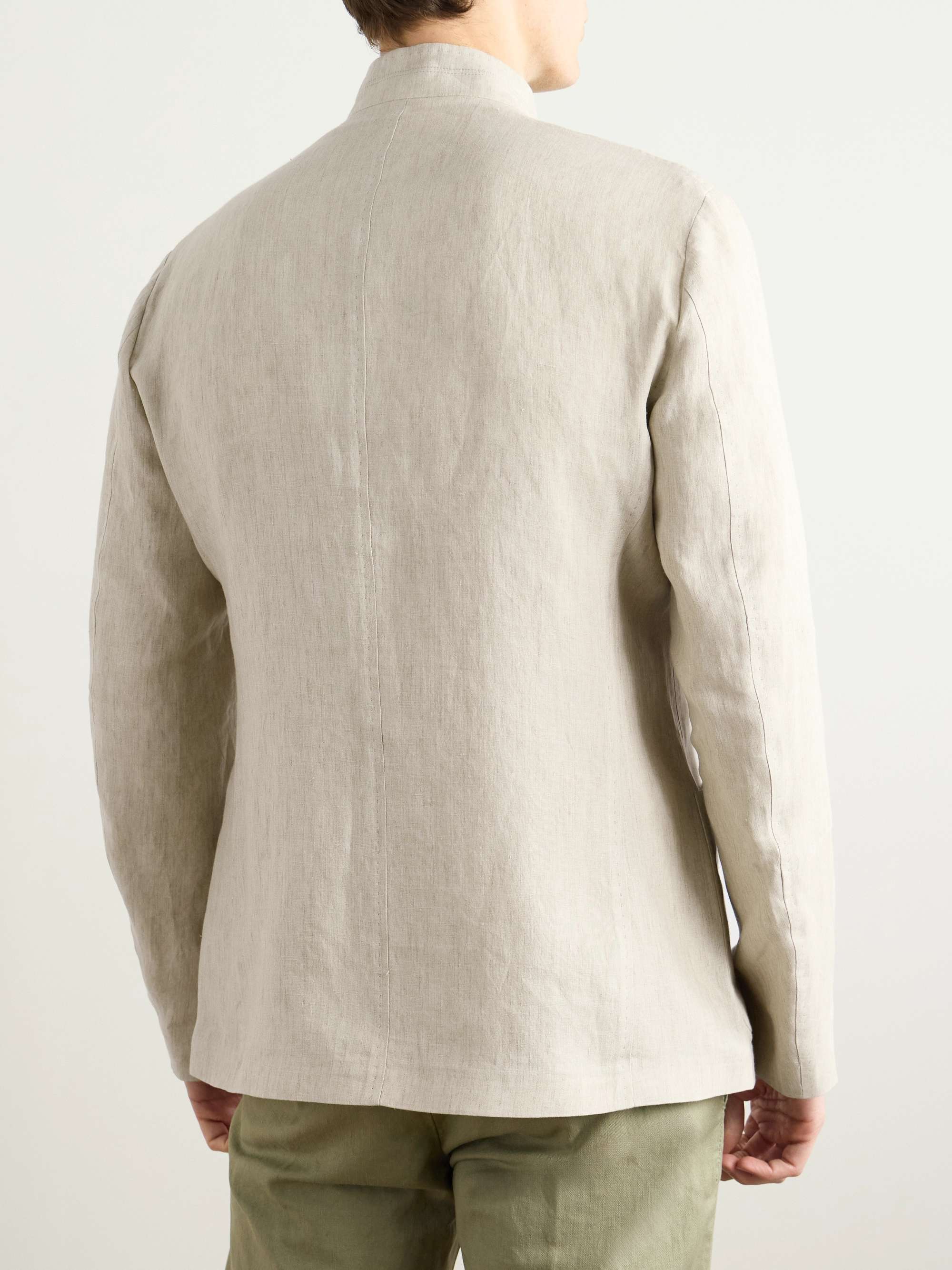 Gstaad Grandad-Collar Linen Overshirt view