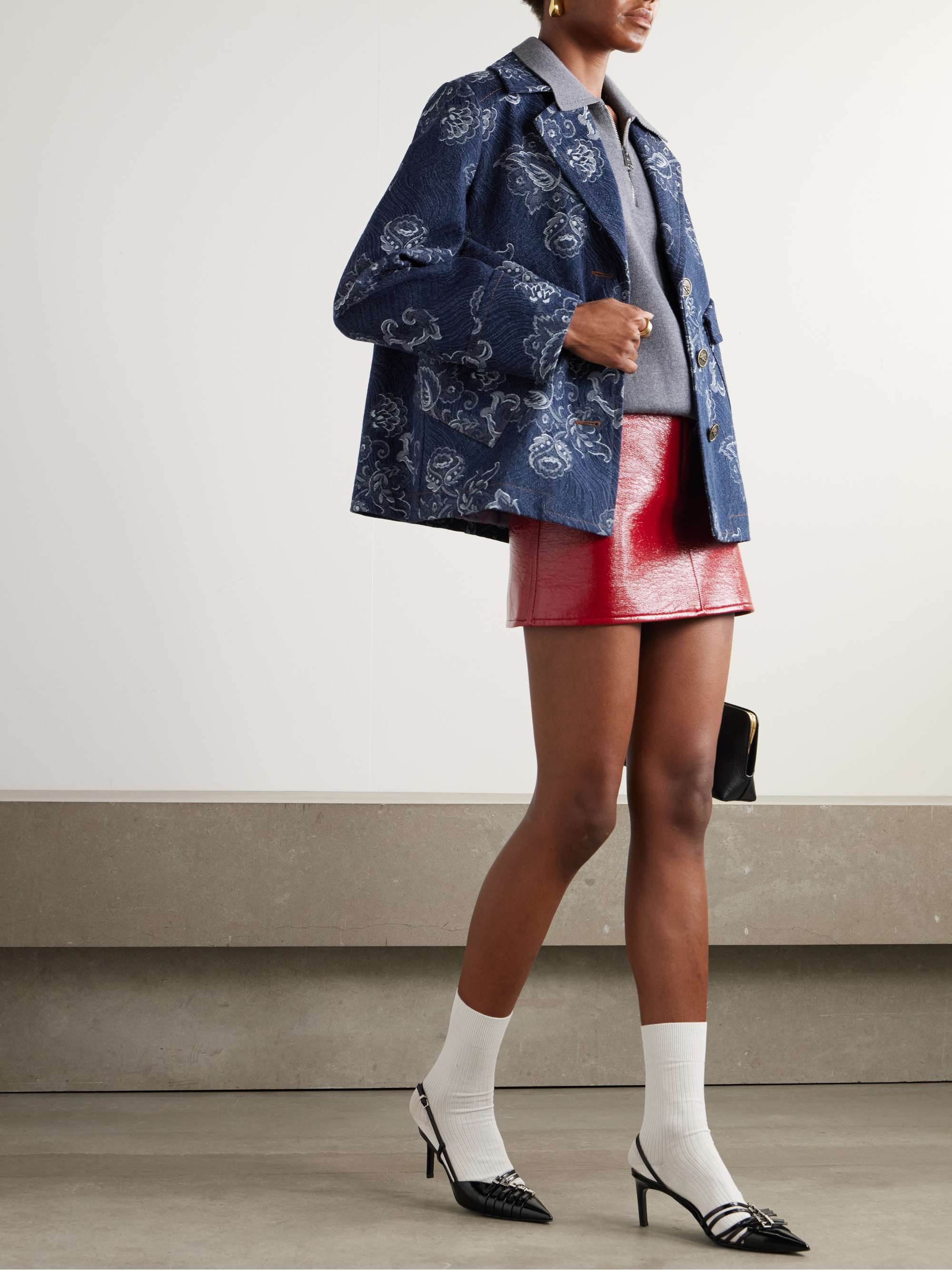 Oversized cotton-jacquard jacket view