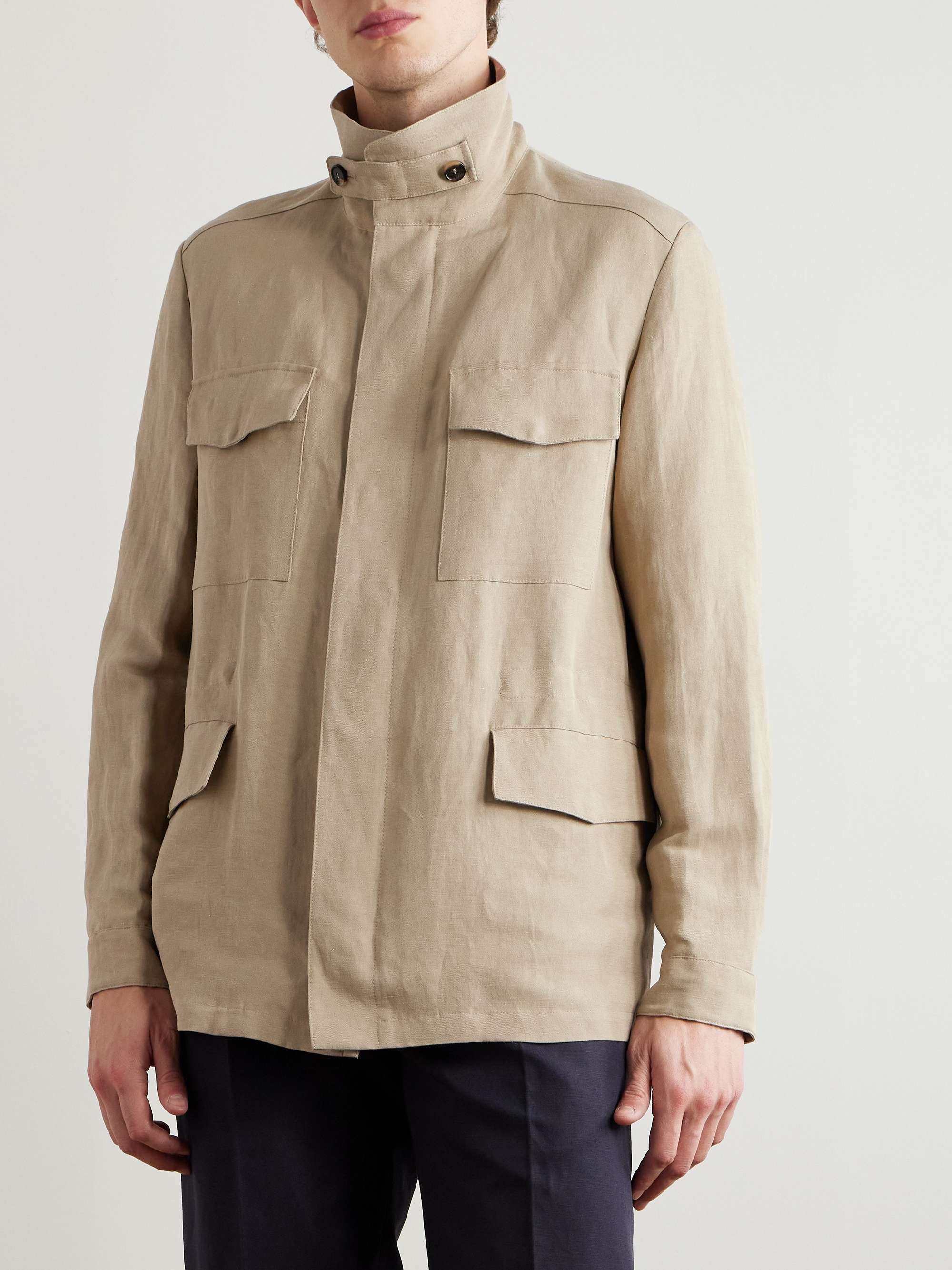 Linen and Silk-Blend Field Jacket view