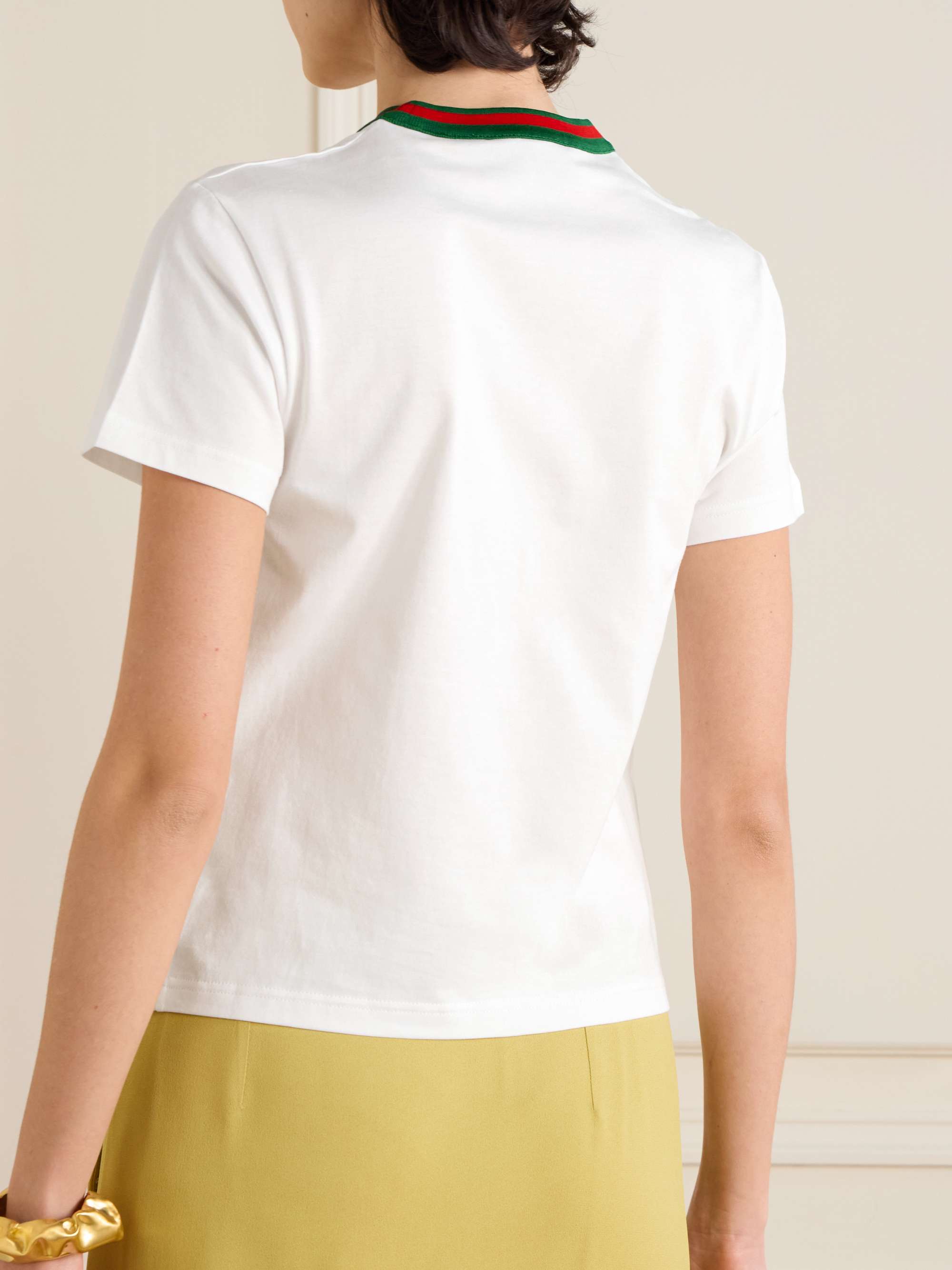 Striped cotton-jersey T-shirt view