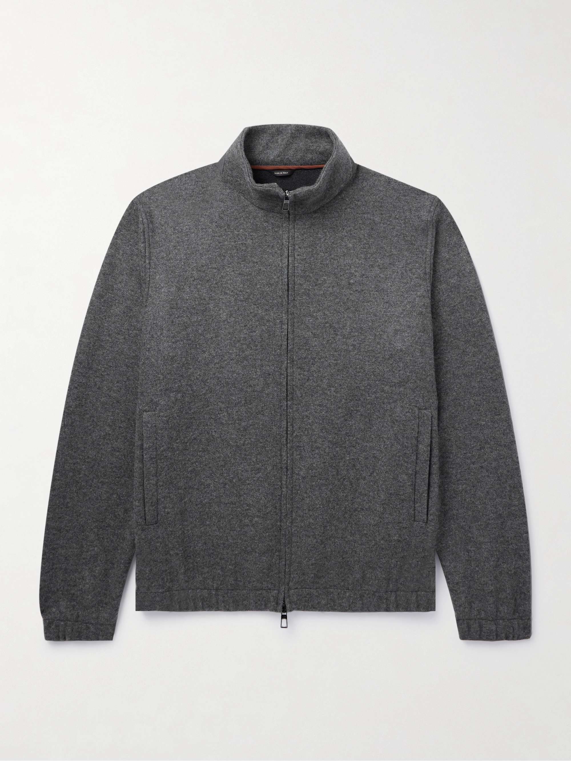 Cashmere-Blend Zip-Up Sweater hero visual