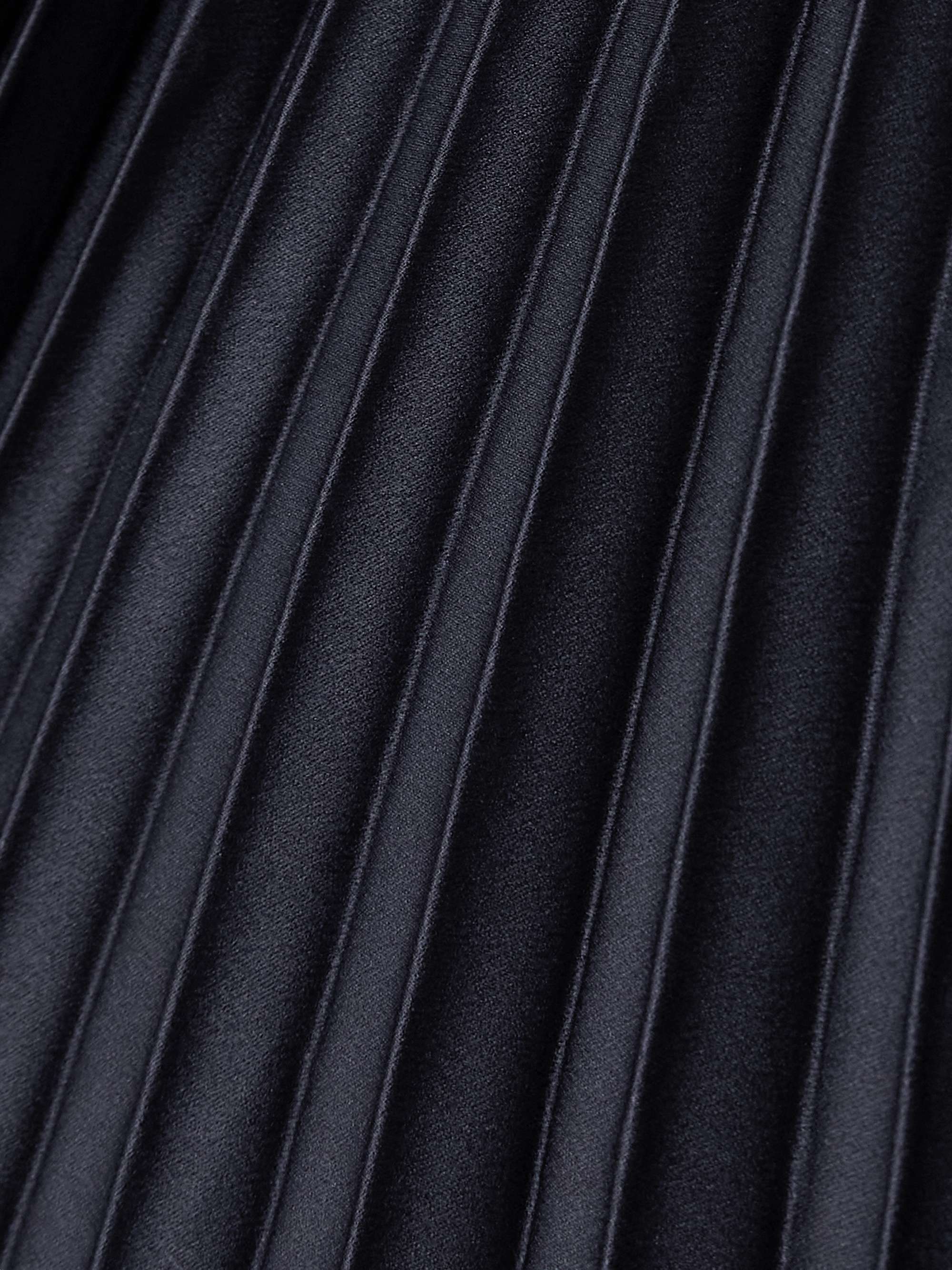 Pleated stretch-knit and recycled-satin midi dress view