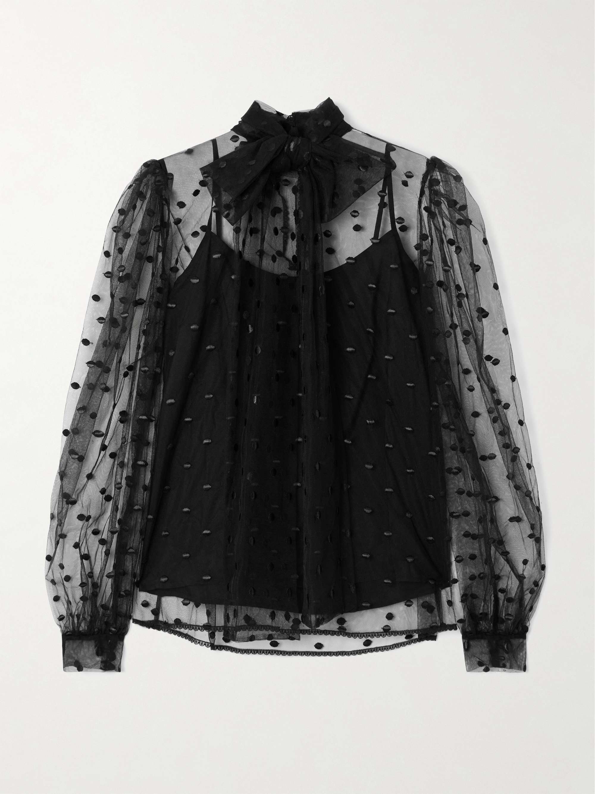 Pussy-bow point d'esprit blouse hero visual
