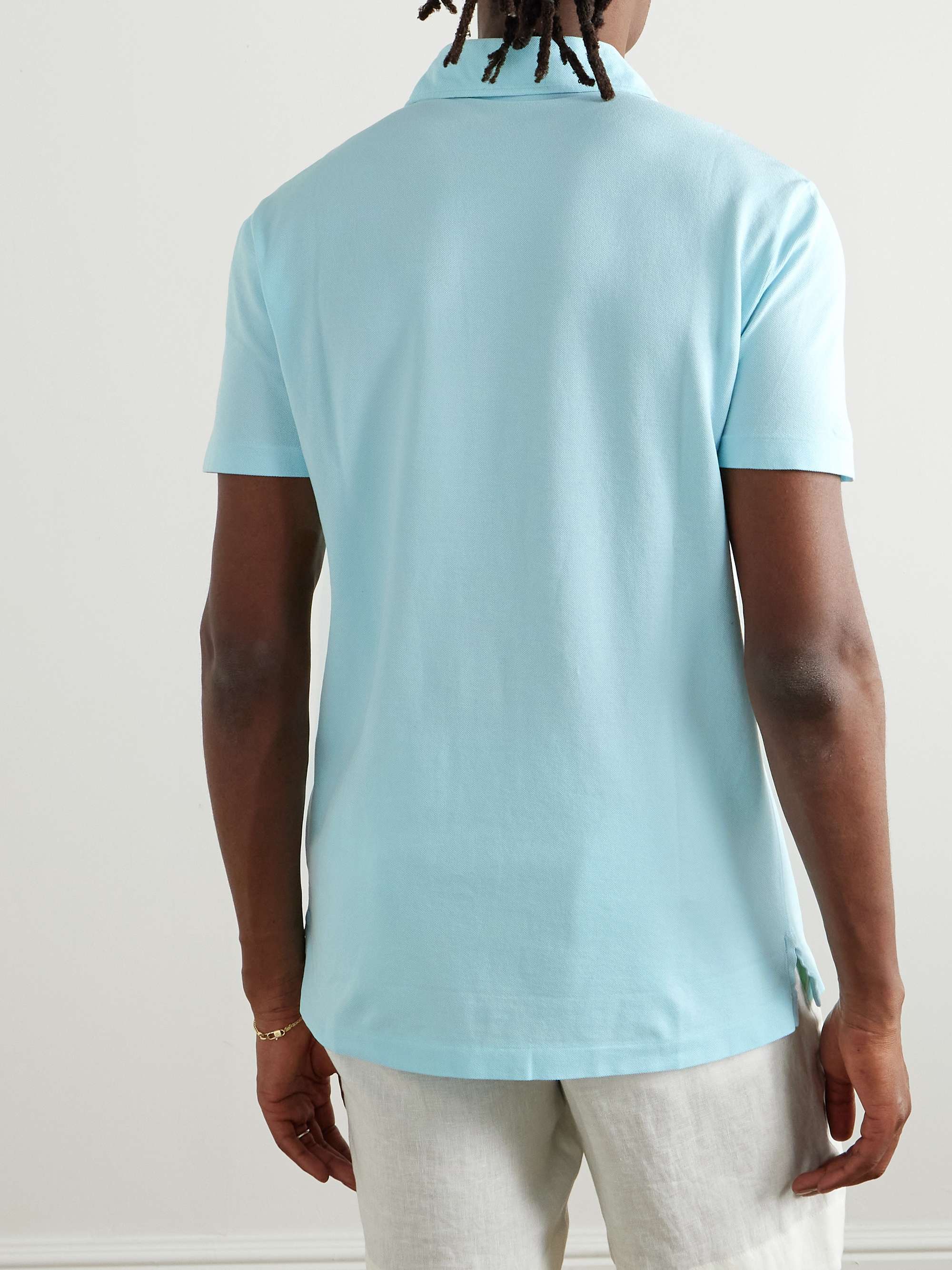Slim-Fit Washed Cotton-Piqué Polo Shirt view