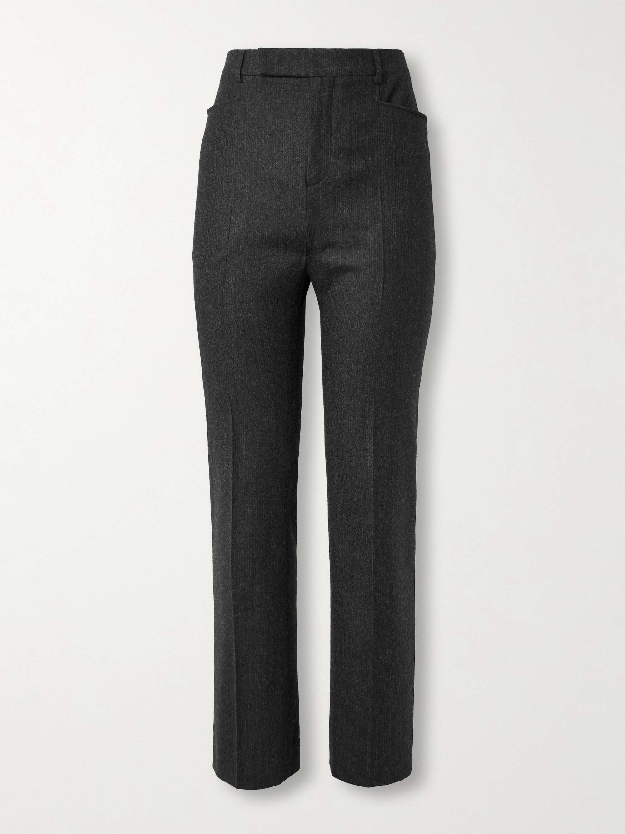 Straight-Leg Pinstriped Brushed Wool-Twill Suit Trousers hero visual