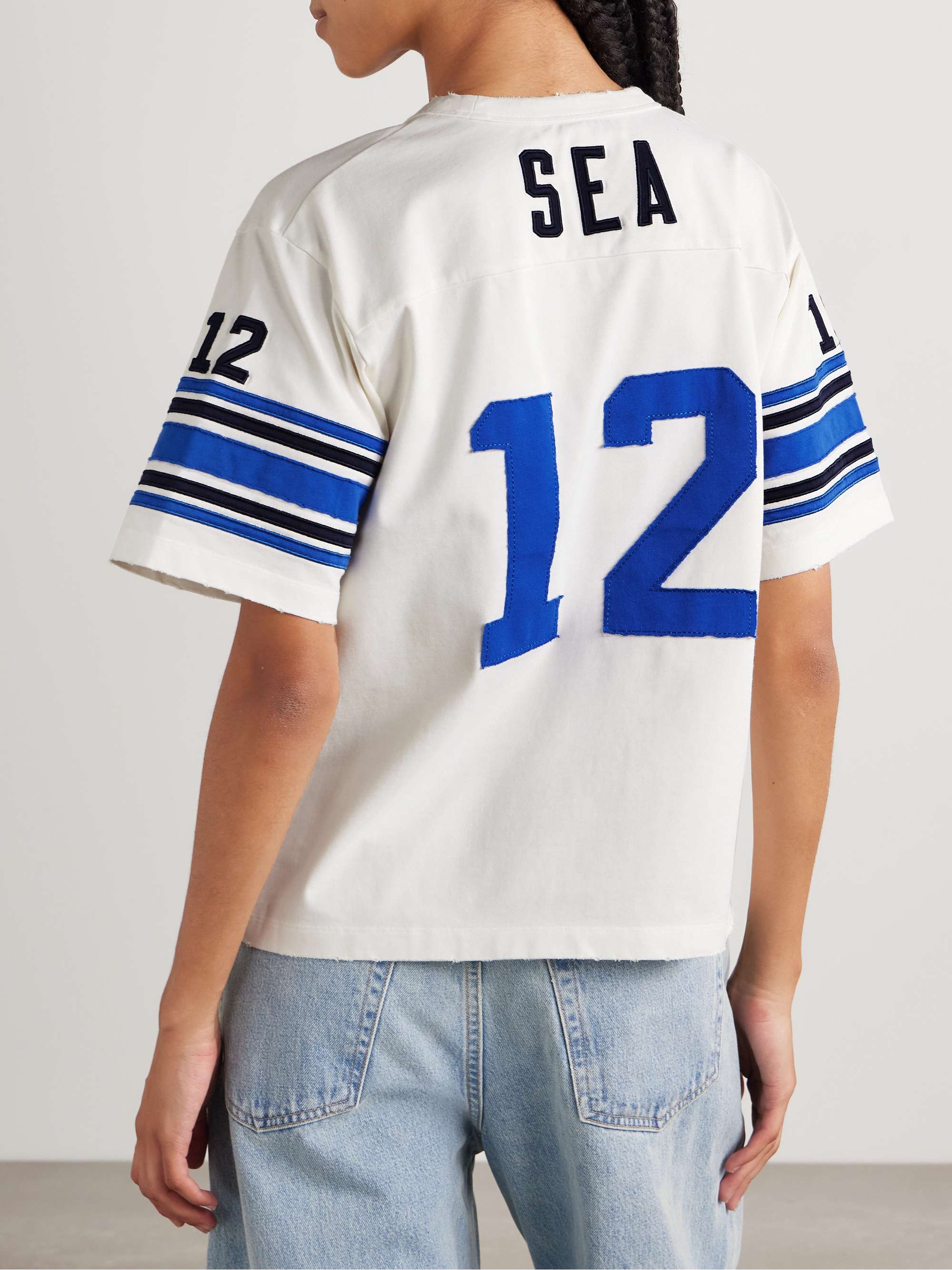 Finnley appliquéd distressed cotton-jersey T-shirt view