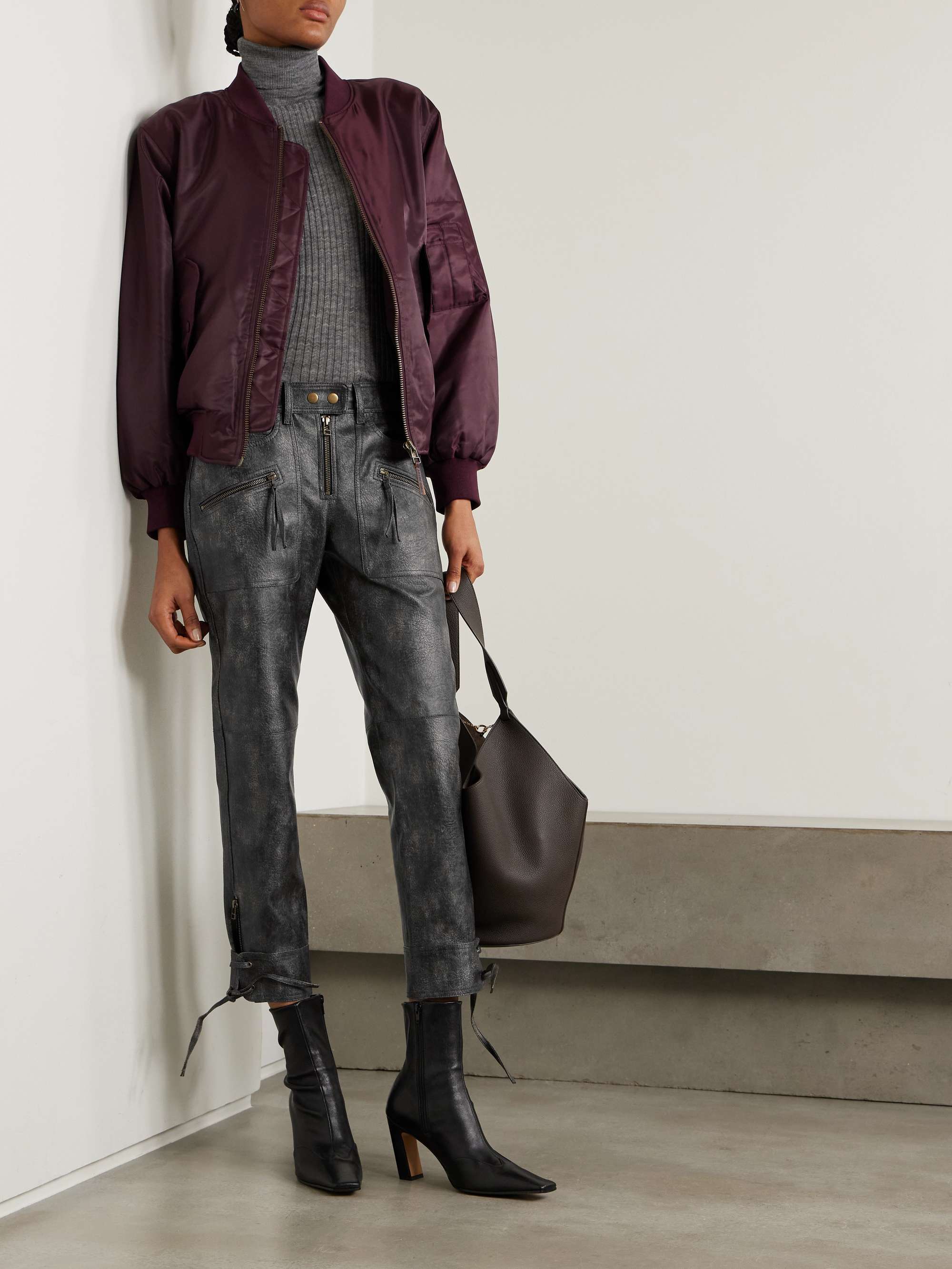 Cindy lace-up cropped straight-leg pants view