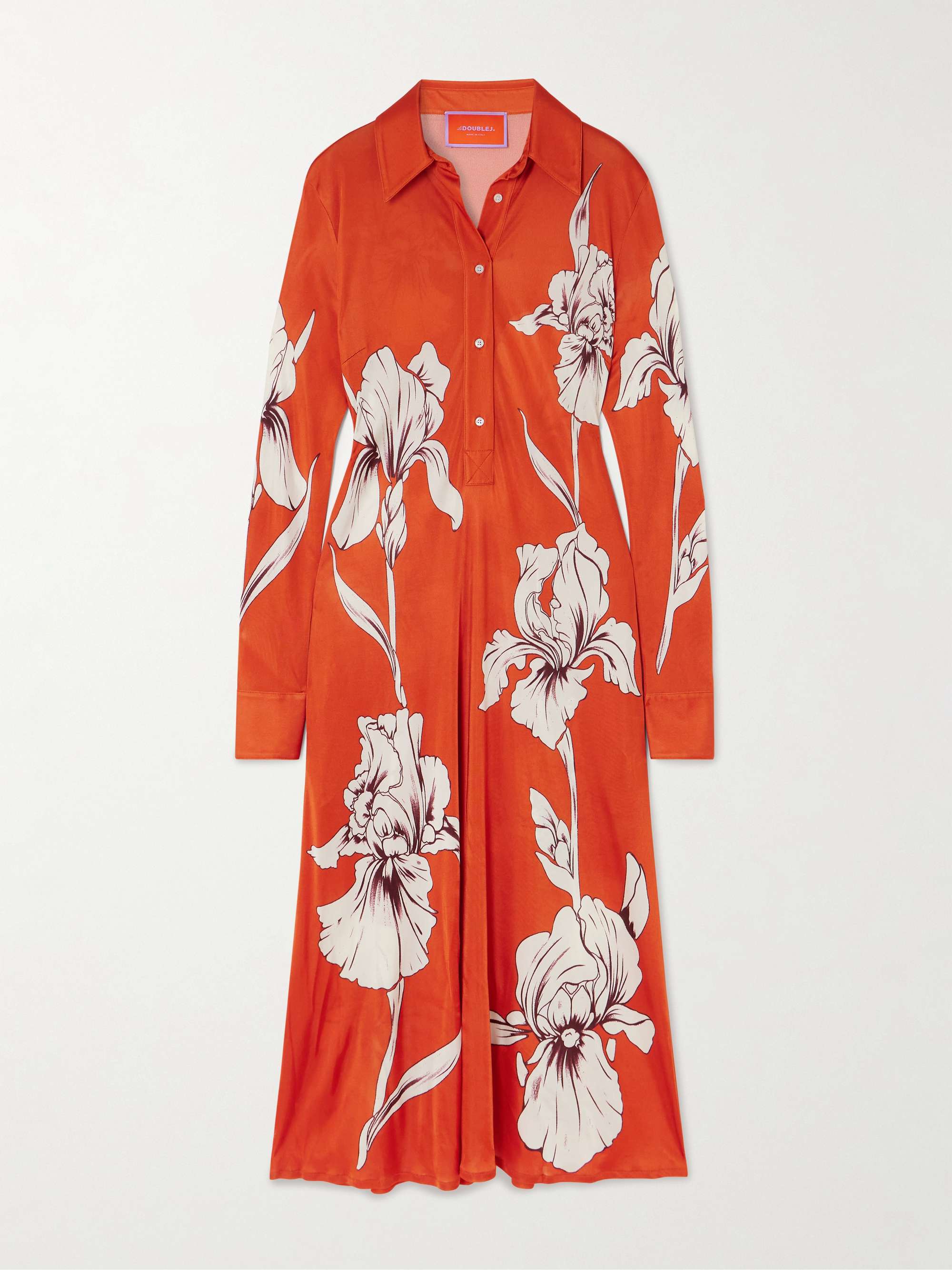 Perry floral-print jersey midi shirt dress hero visual