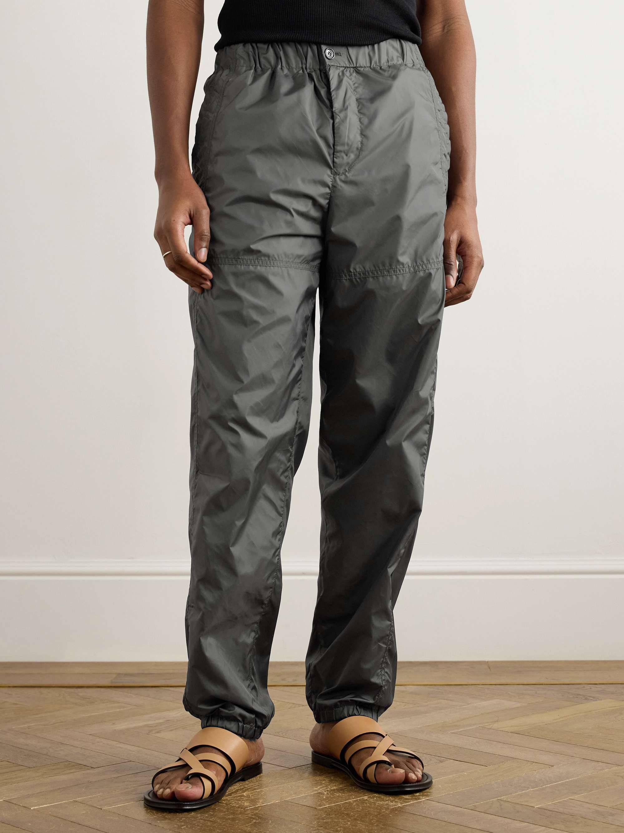 Tapered Crinkled-Nylon Trousers view