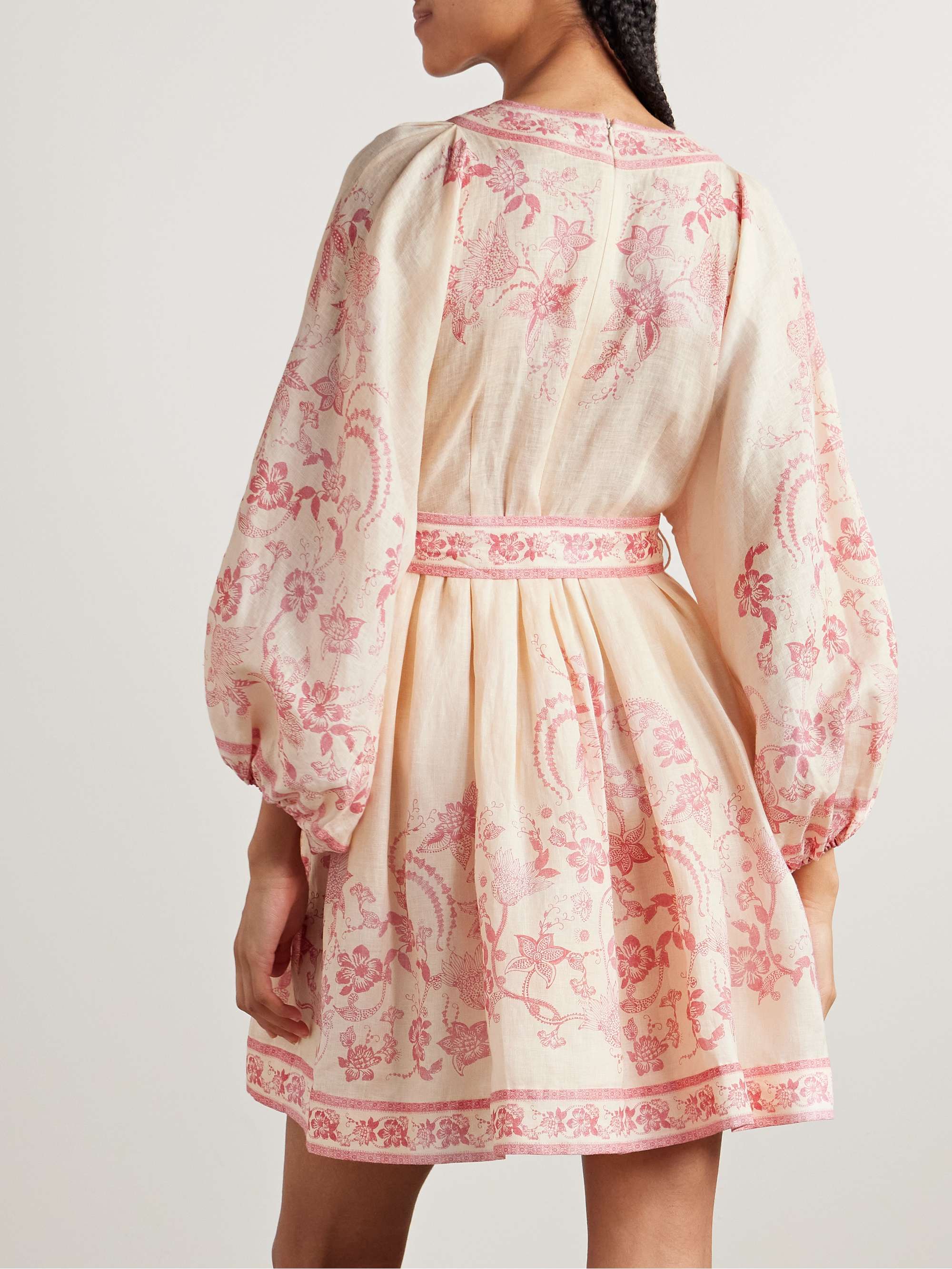 Lucky belted printed linen mini dress view