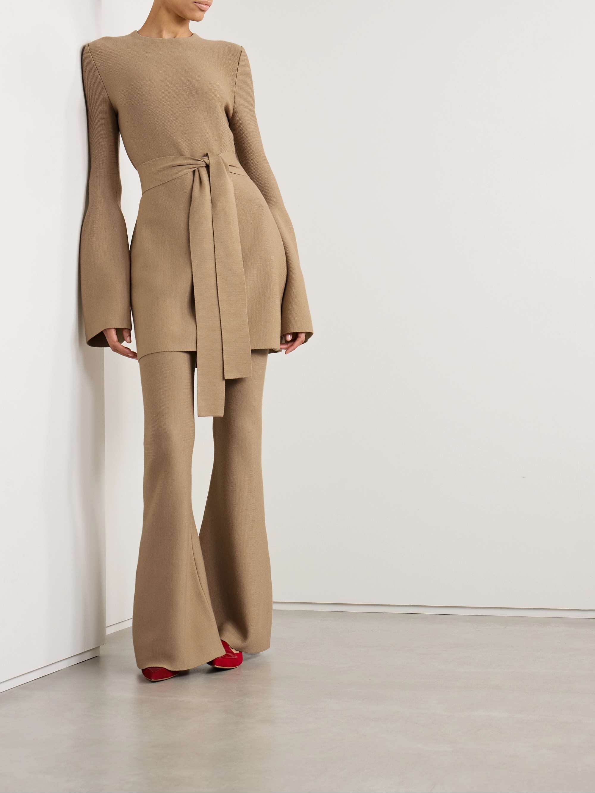 Tenas belted wool and cashmere-blend mini dress view