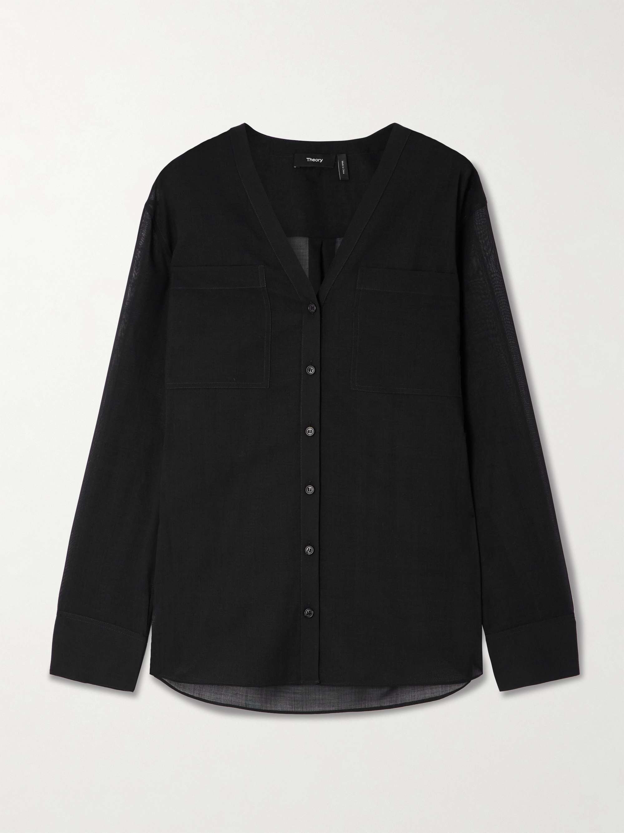 Wool-blend blouse hero visual