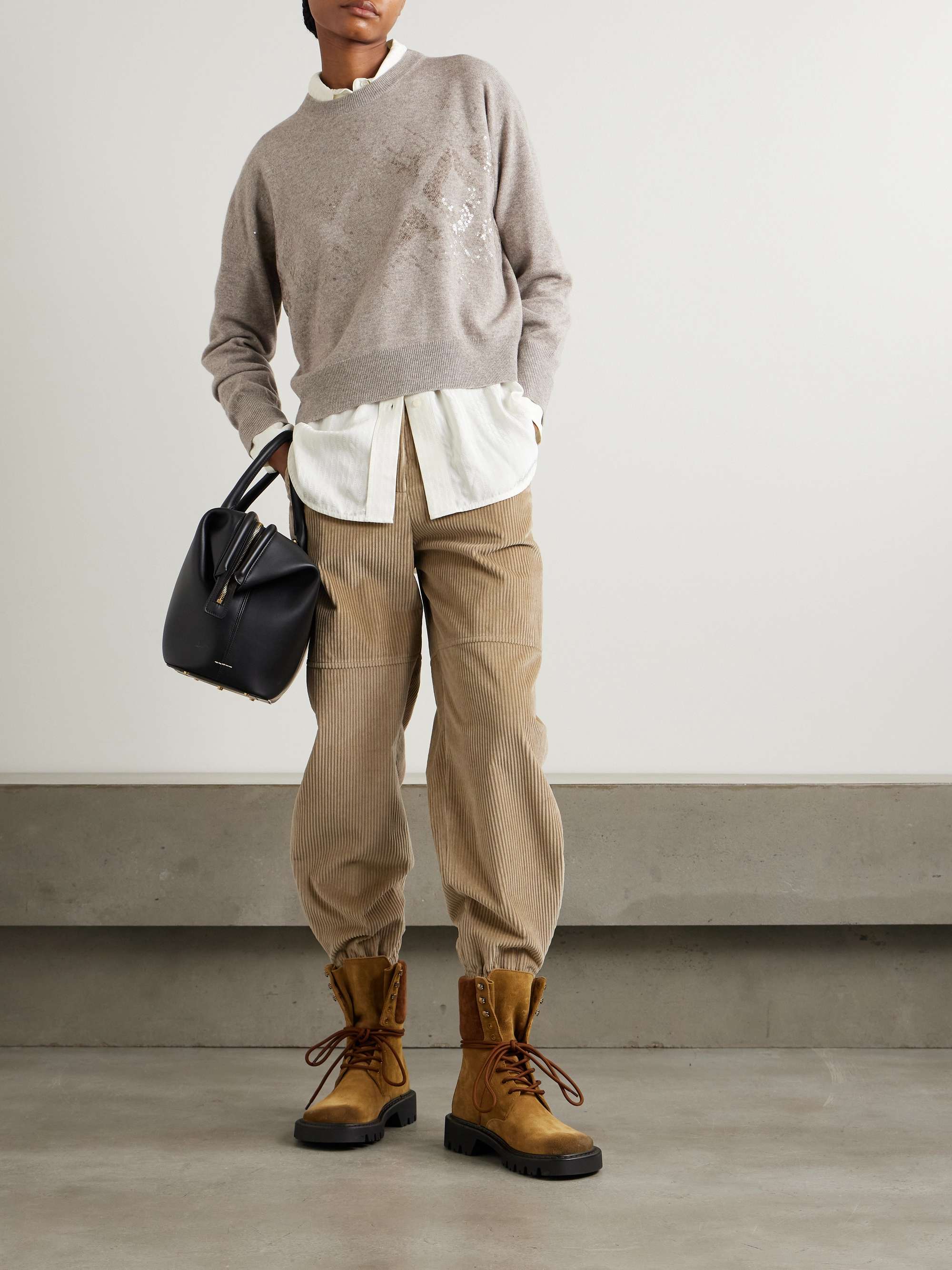 Sequin-embellished wool, cashmere and silk-blend sweater view