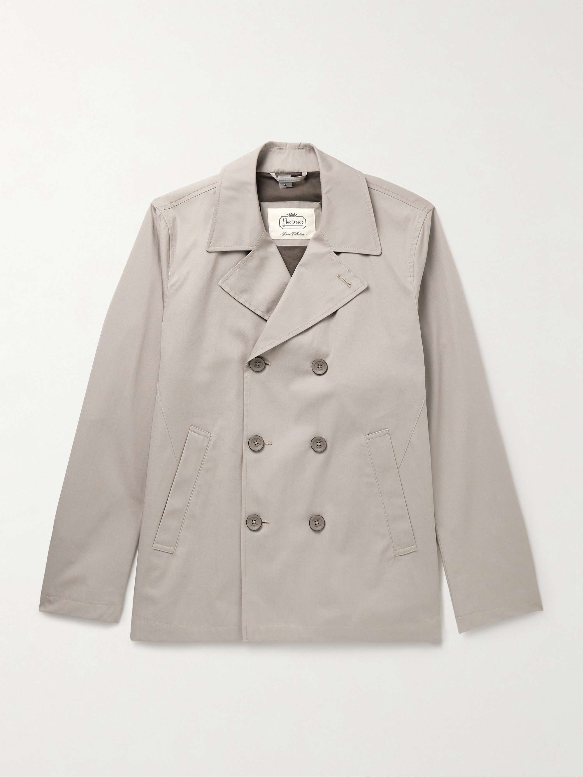 Dean Double-Breasted Cotton-Gabardine Peacoat hero visual