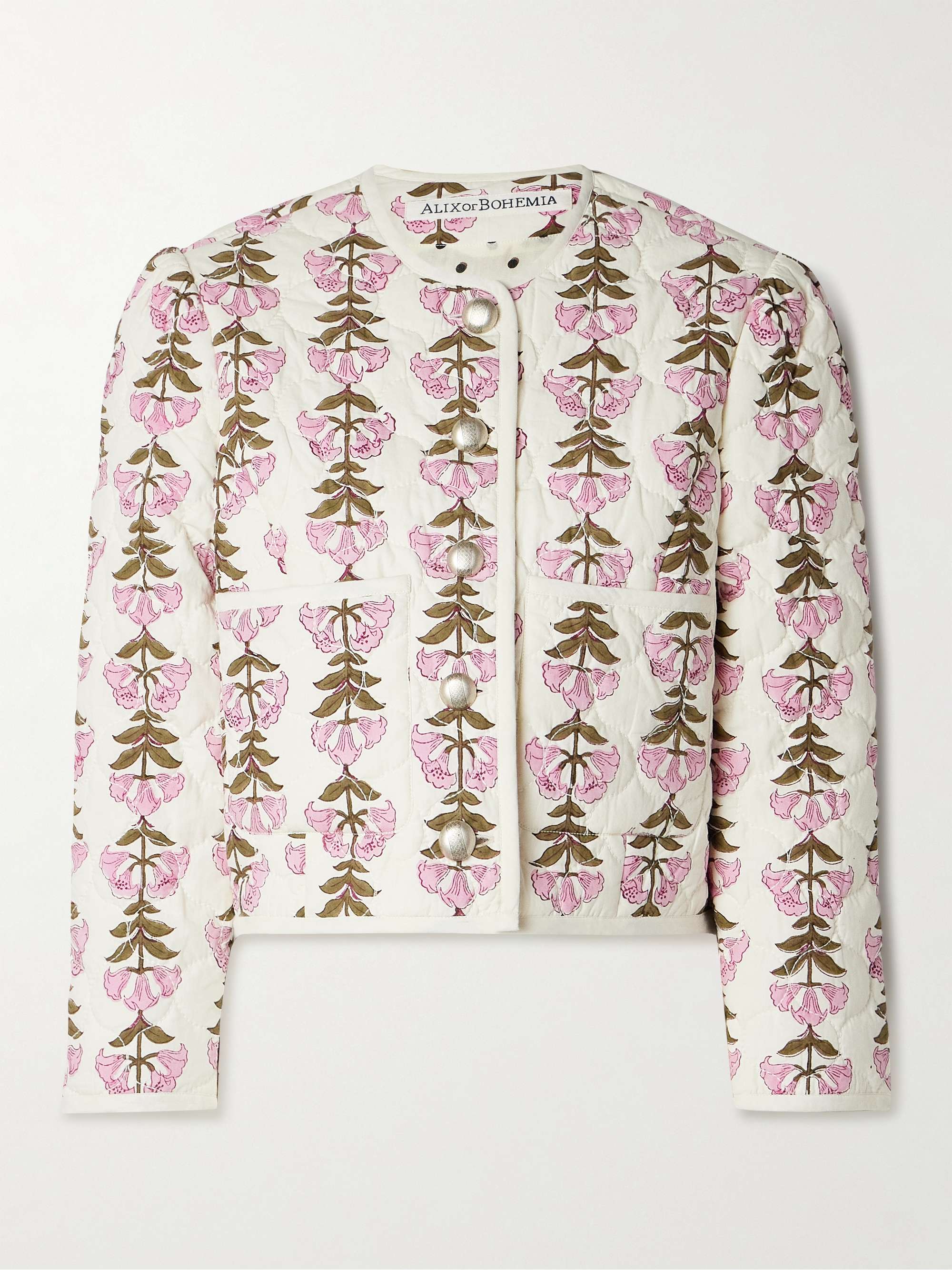 Dorian quilted floral-print cotton jacket hero visual