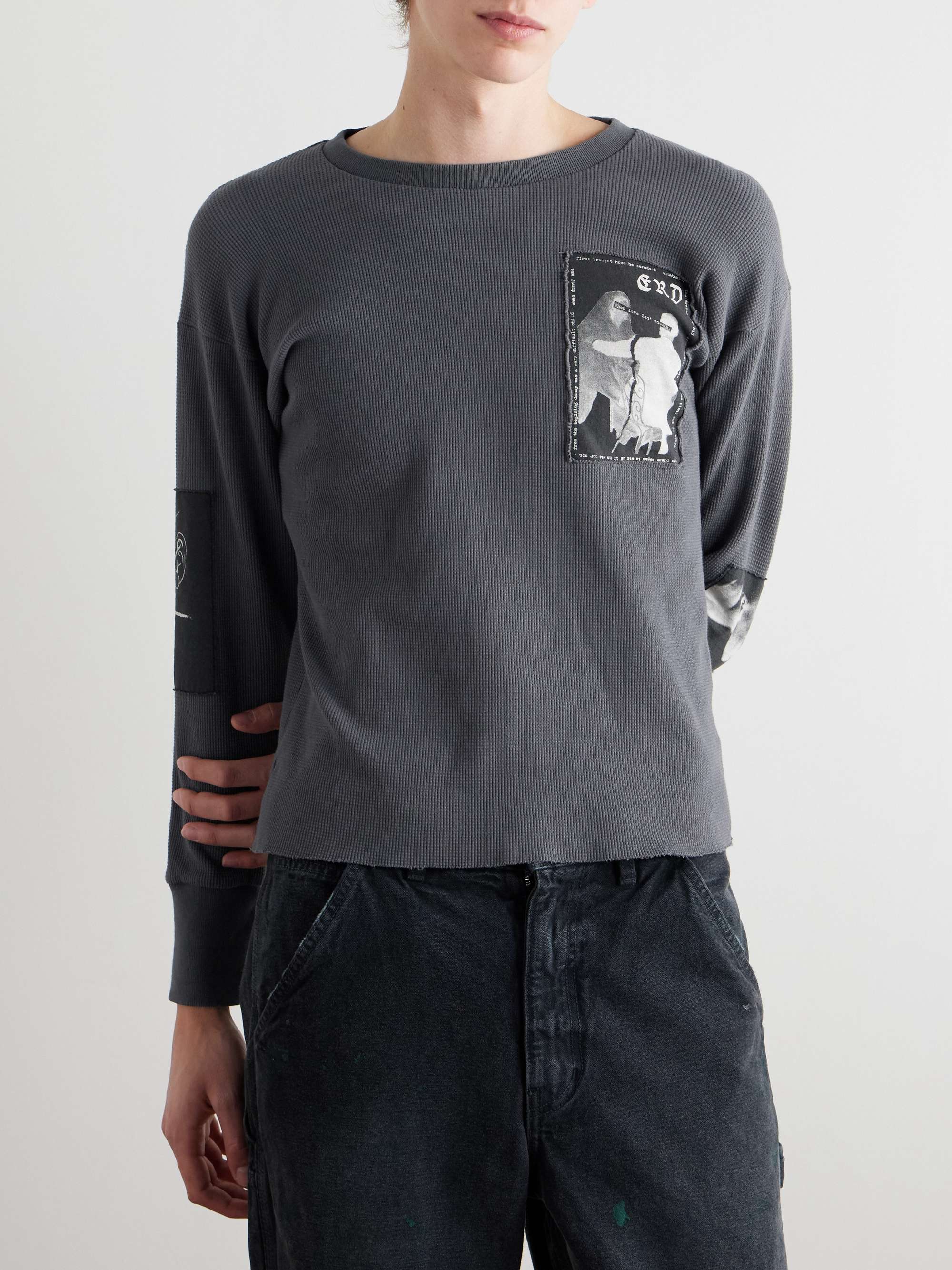 Logo-Appliquéd Waffle-Knit Cotton-Jersey T-Shirt view