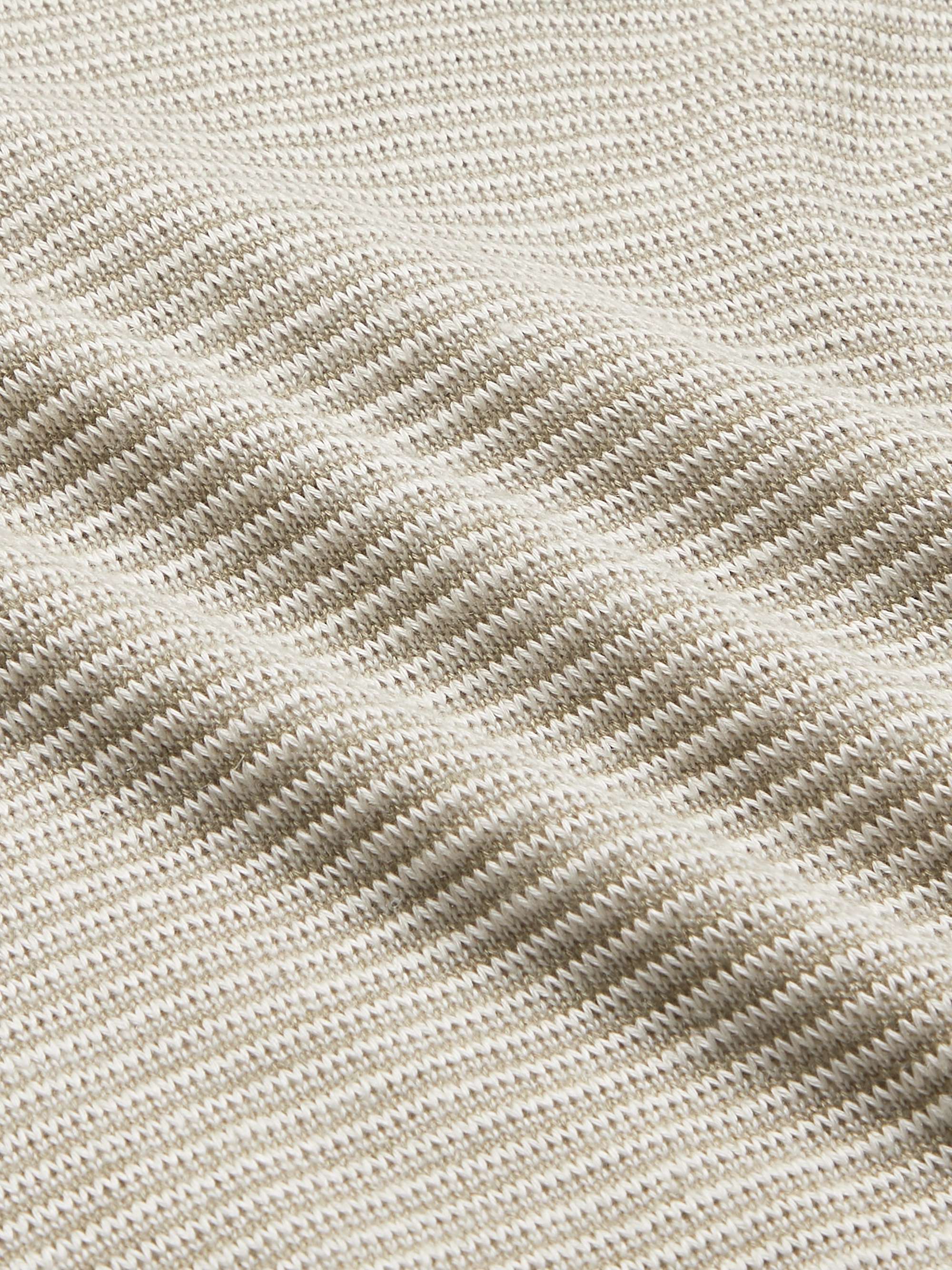 Slim-Fit Ribbed Silk, Cashmere and Linen-Blend Half-Zip Sweater view