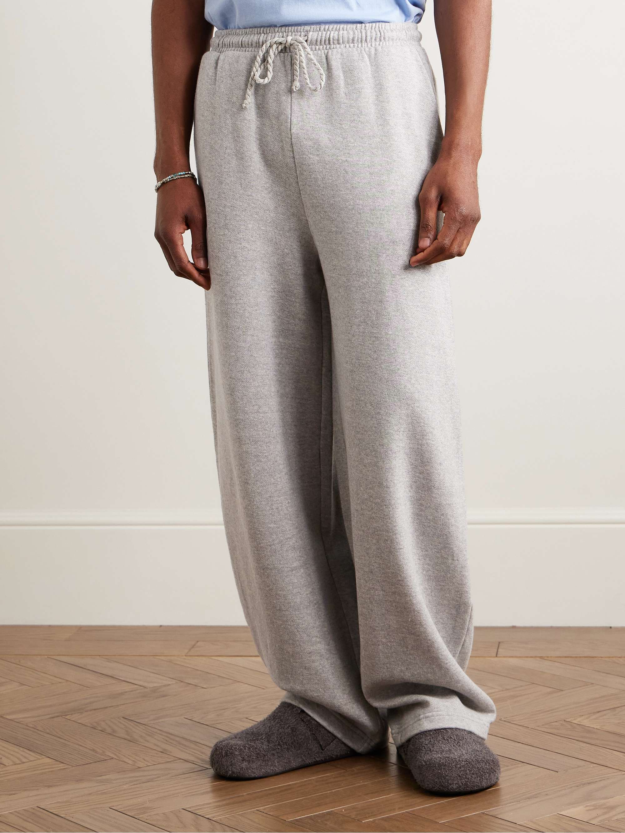 Daily Wide-Leg Cotton and Cashmere-Blend Jersey Sweatpants view