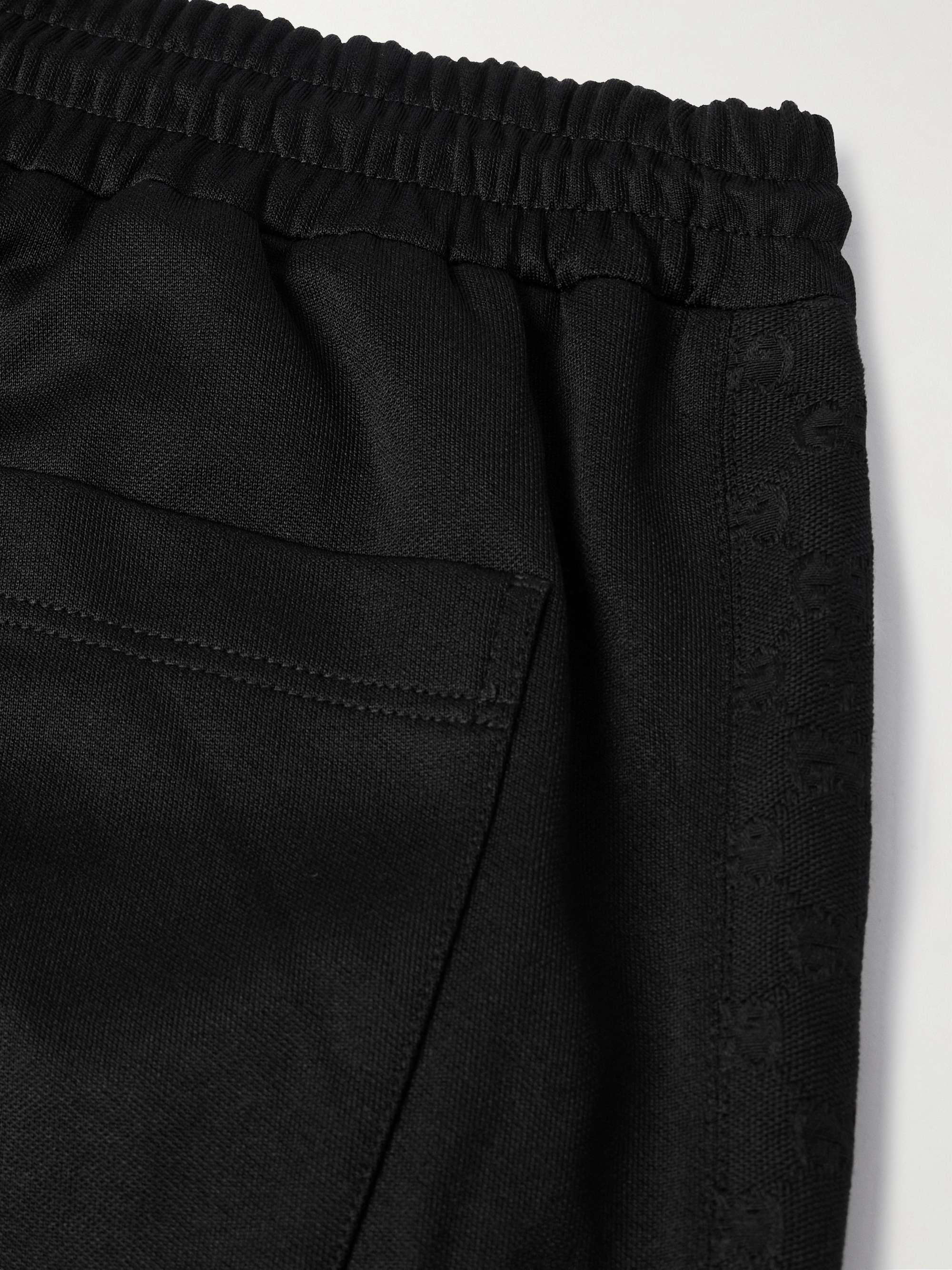 Wide-Leg Logo-Embroidered Monogrammed Tech-Jersey Sweatpants view