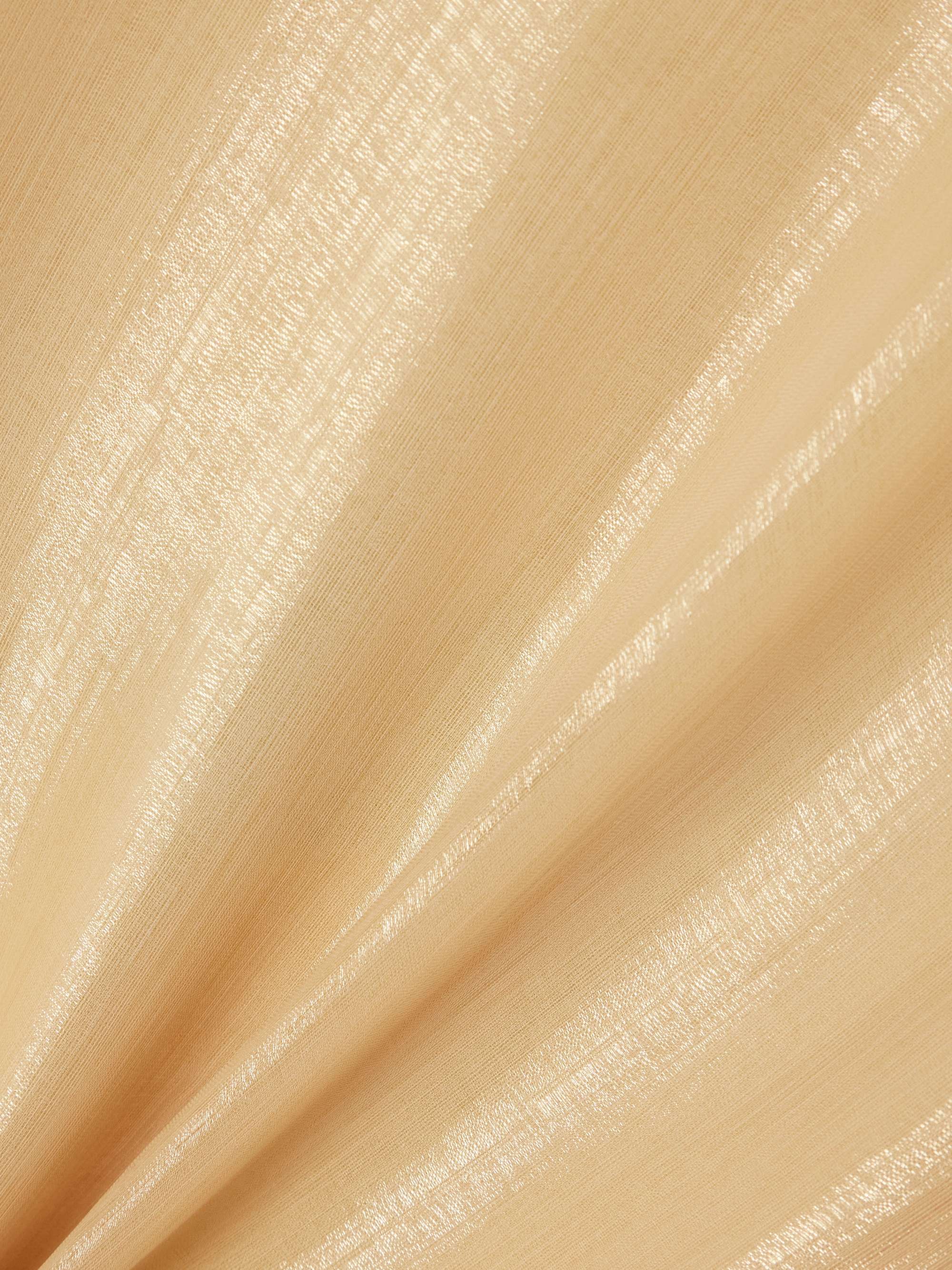 Sphinx draped metallic organza gown view