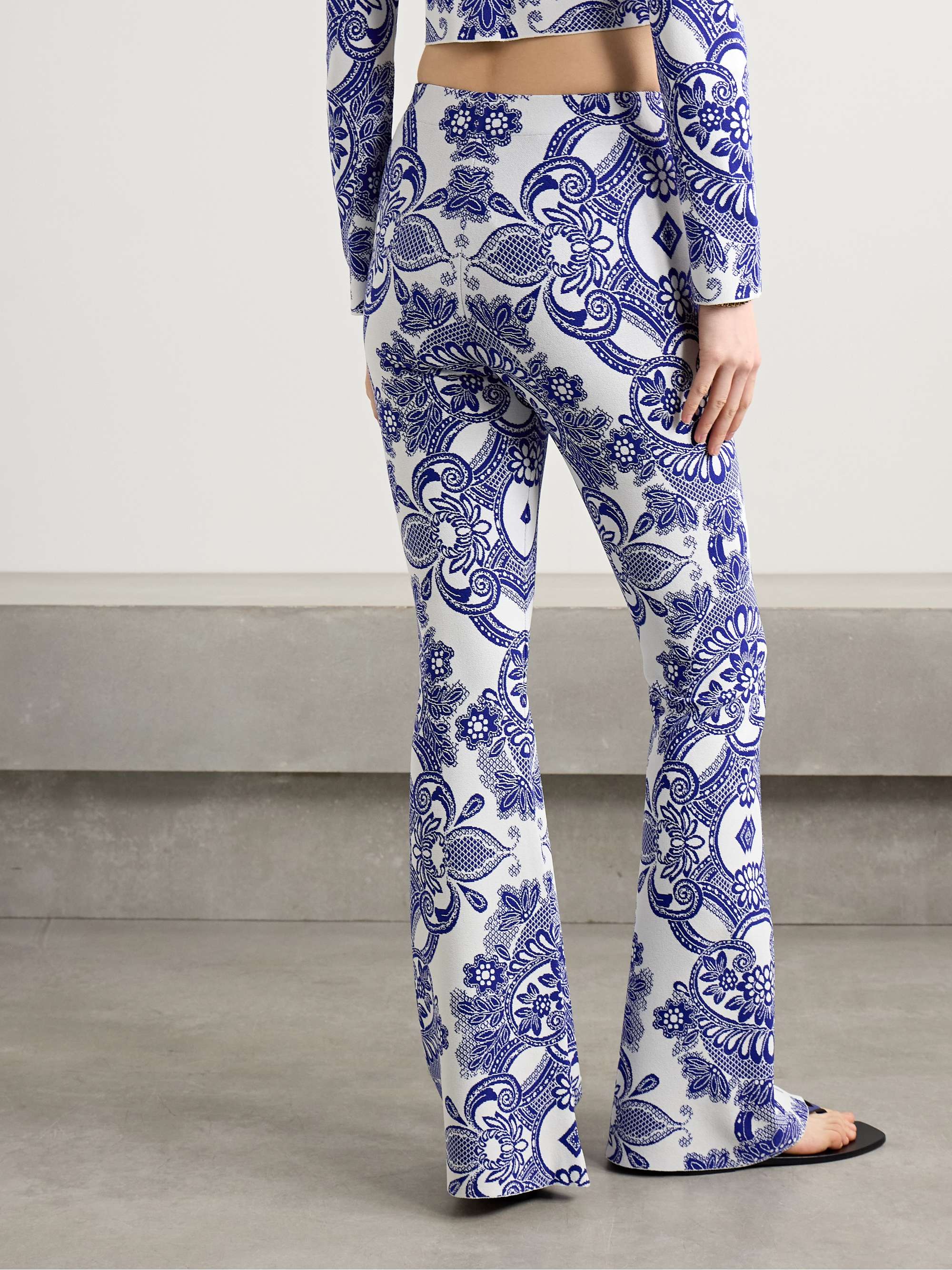 Jacquard-knit flared pants view