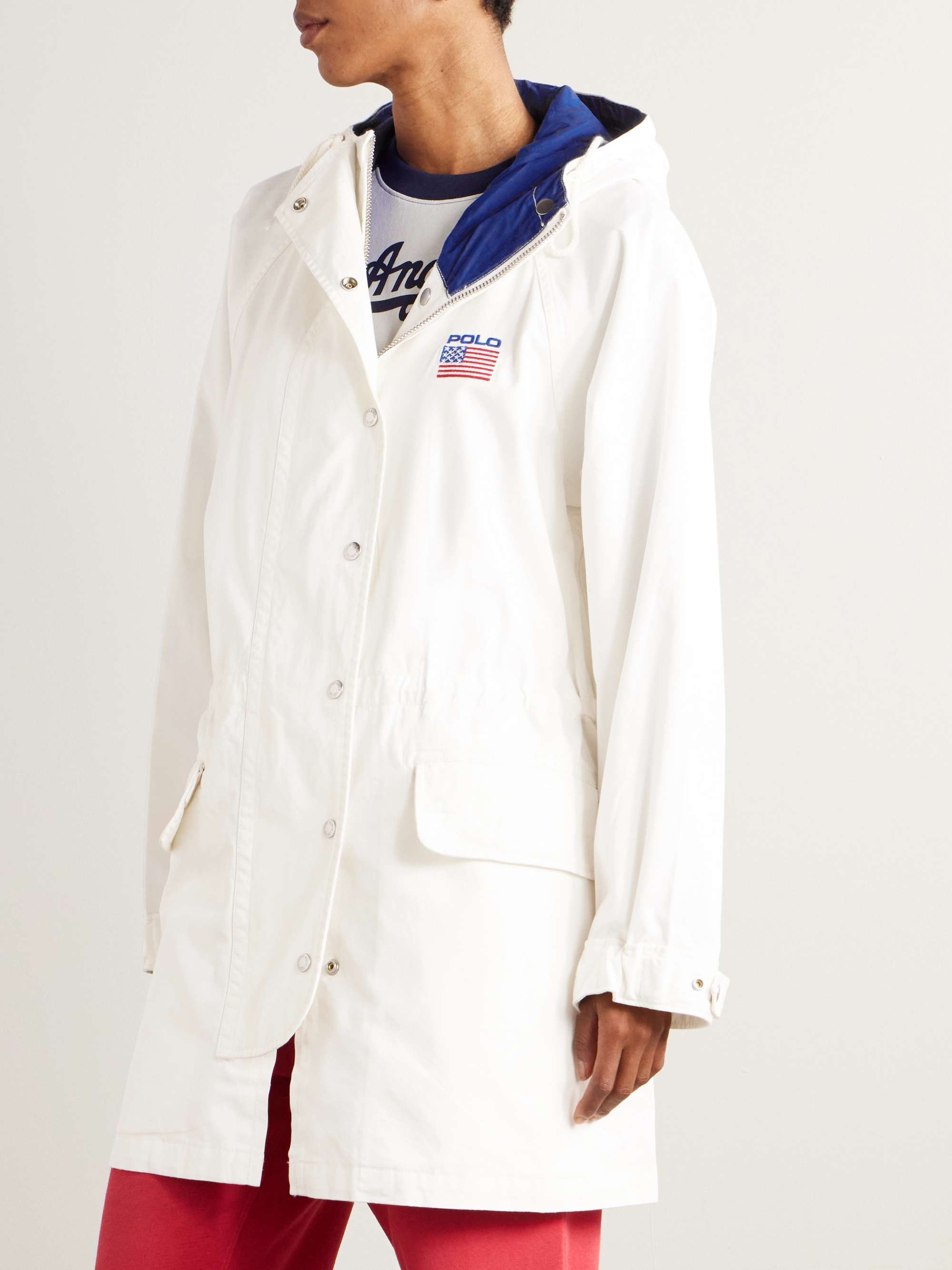 Embroidered printed cotton-canvas hooded jacket view