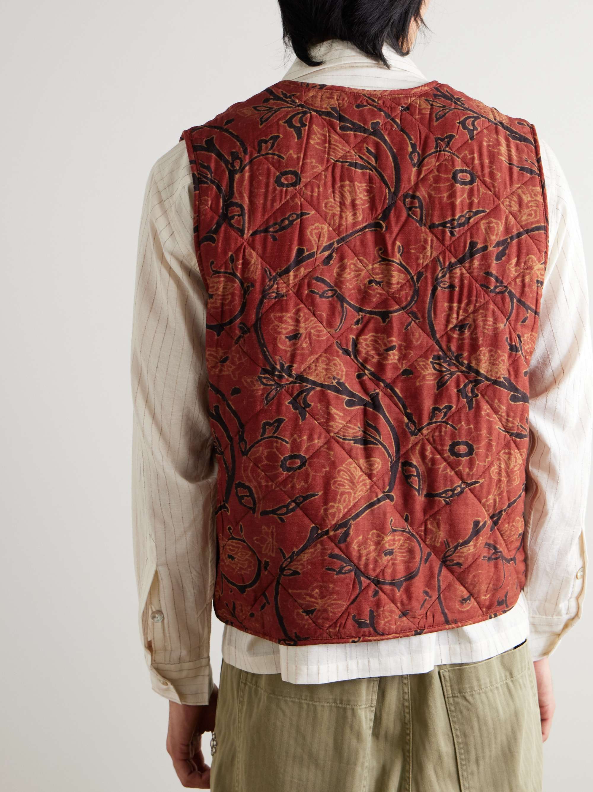 Printed Quilted Silk Vest view