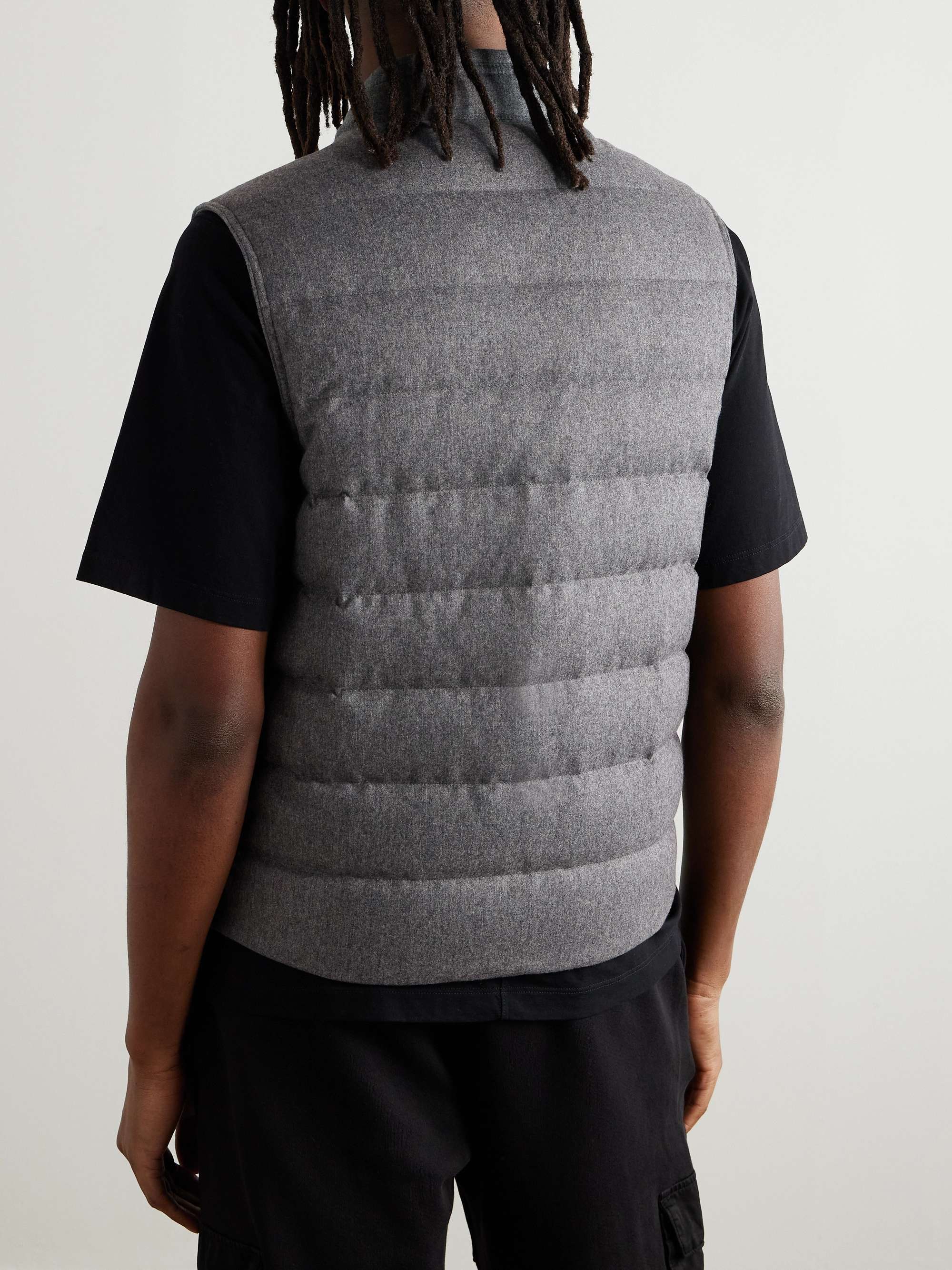 Gallienne Slim-Fit Logo-Appliquéd Quilted Flannel Down Gilet view