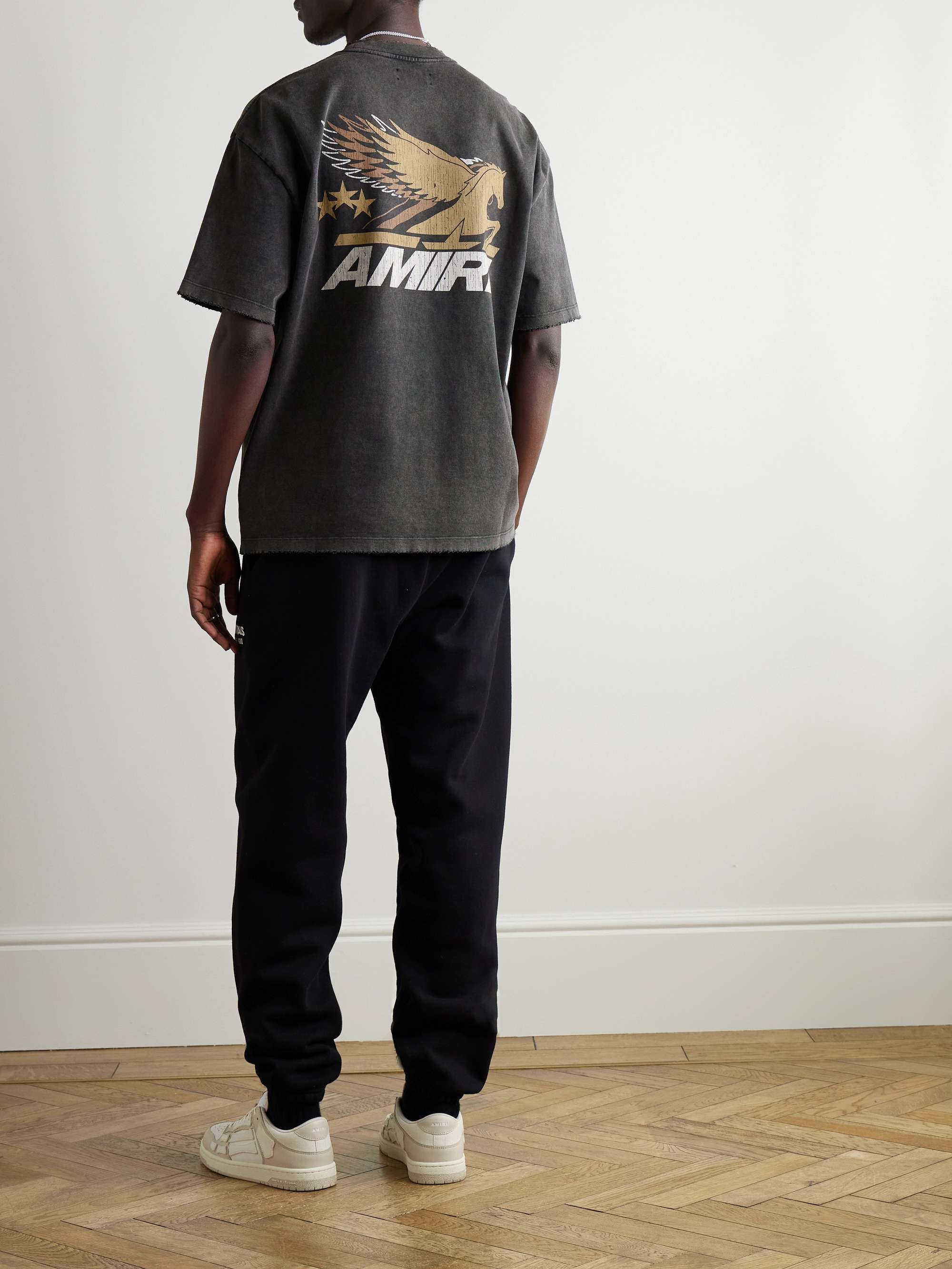Vintage Pegasus Oversized Distressed Logo-Print Cotton-Jersey T-Shirt view