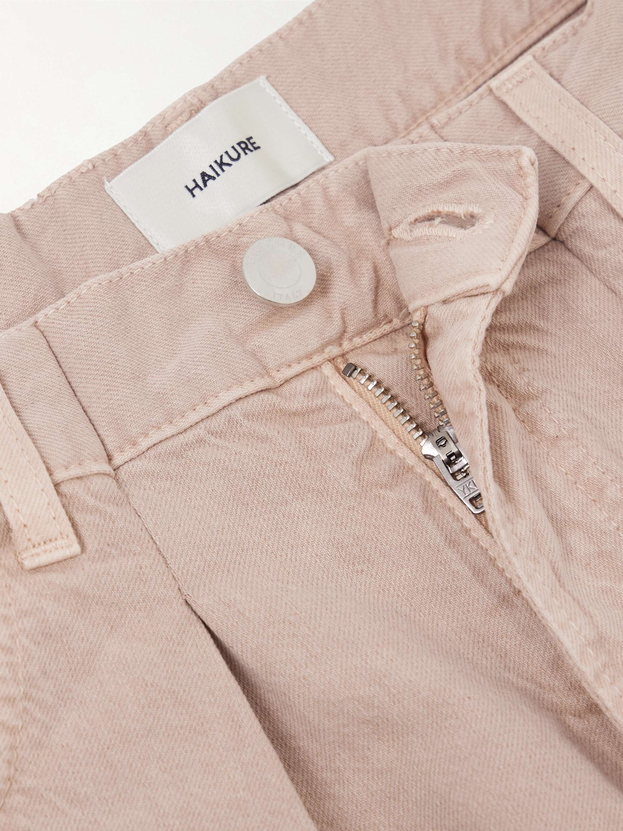 Candy pleated mid-rise wide-leg jeans view