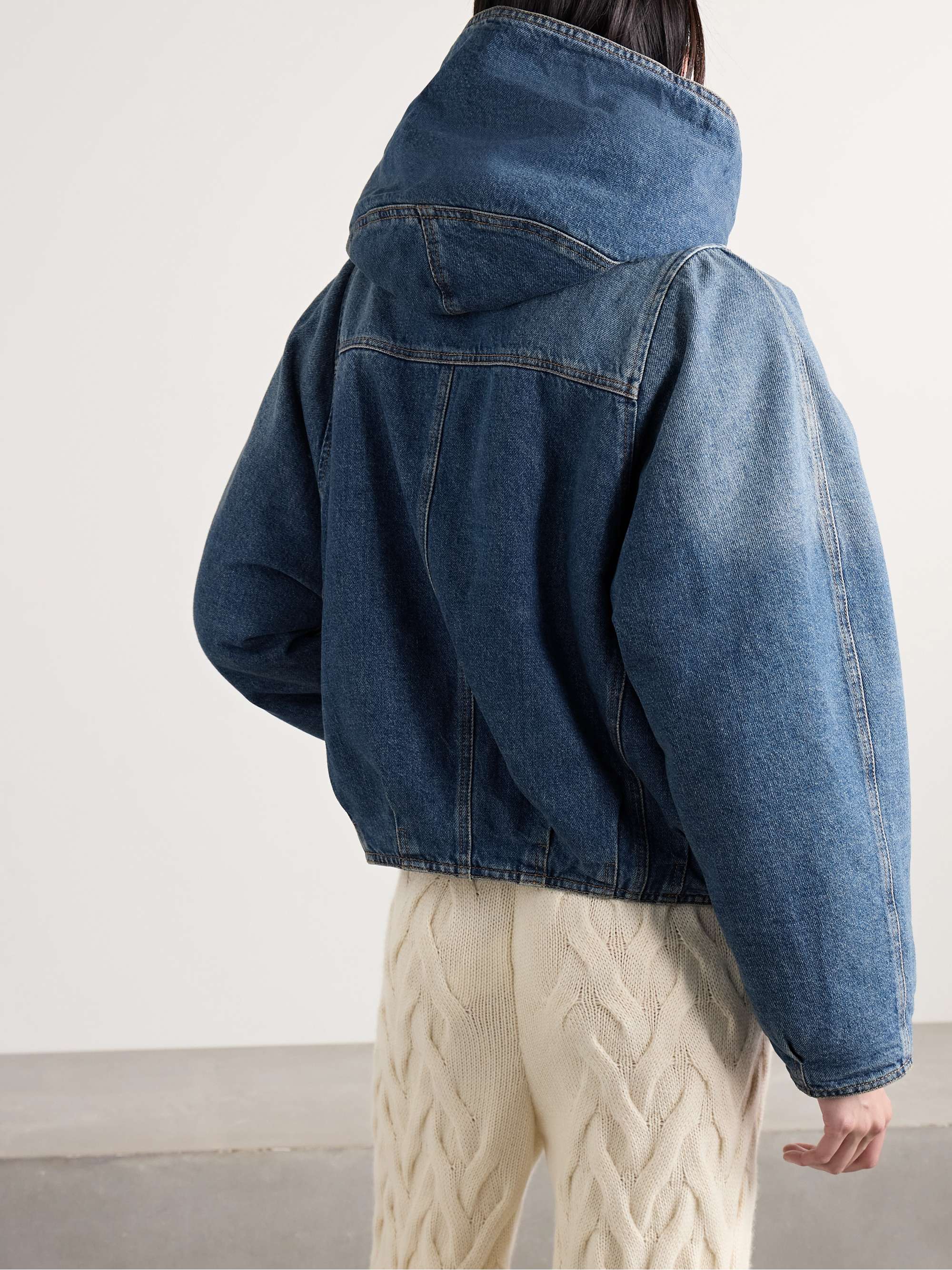 Biane fleece-lined hooded denim jacket view
