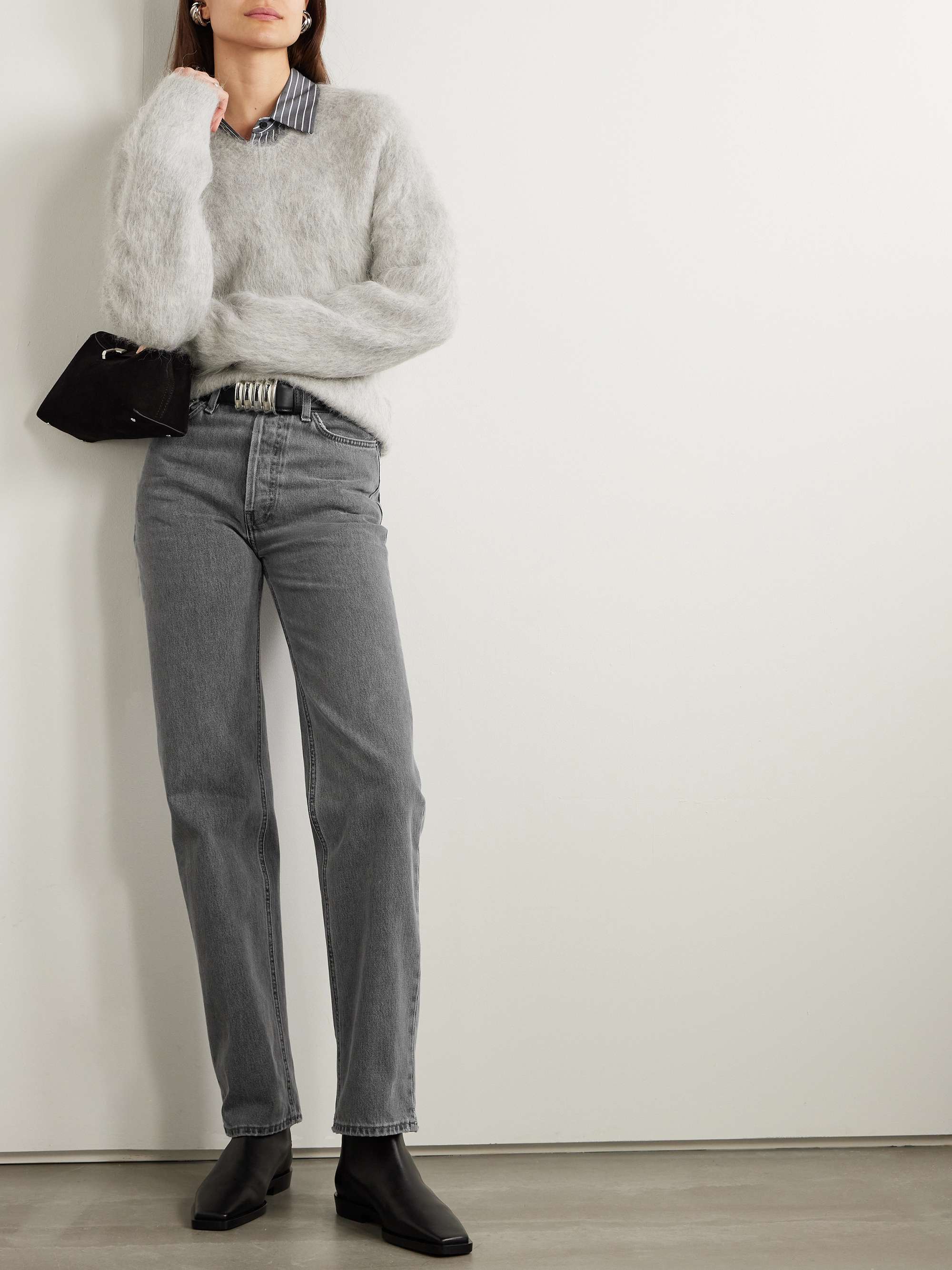 High-rise straight-leg organic jeans view
