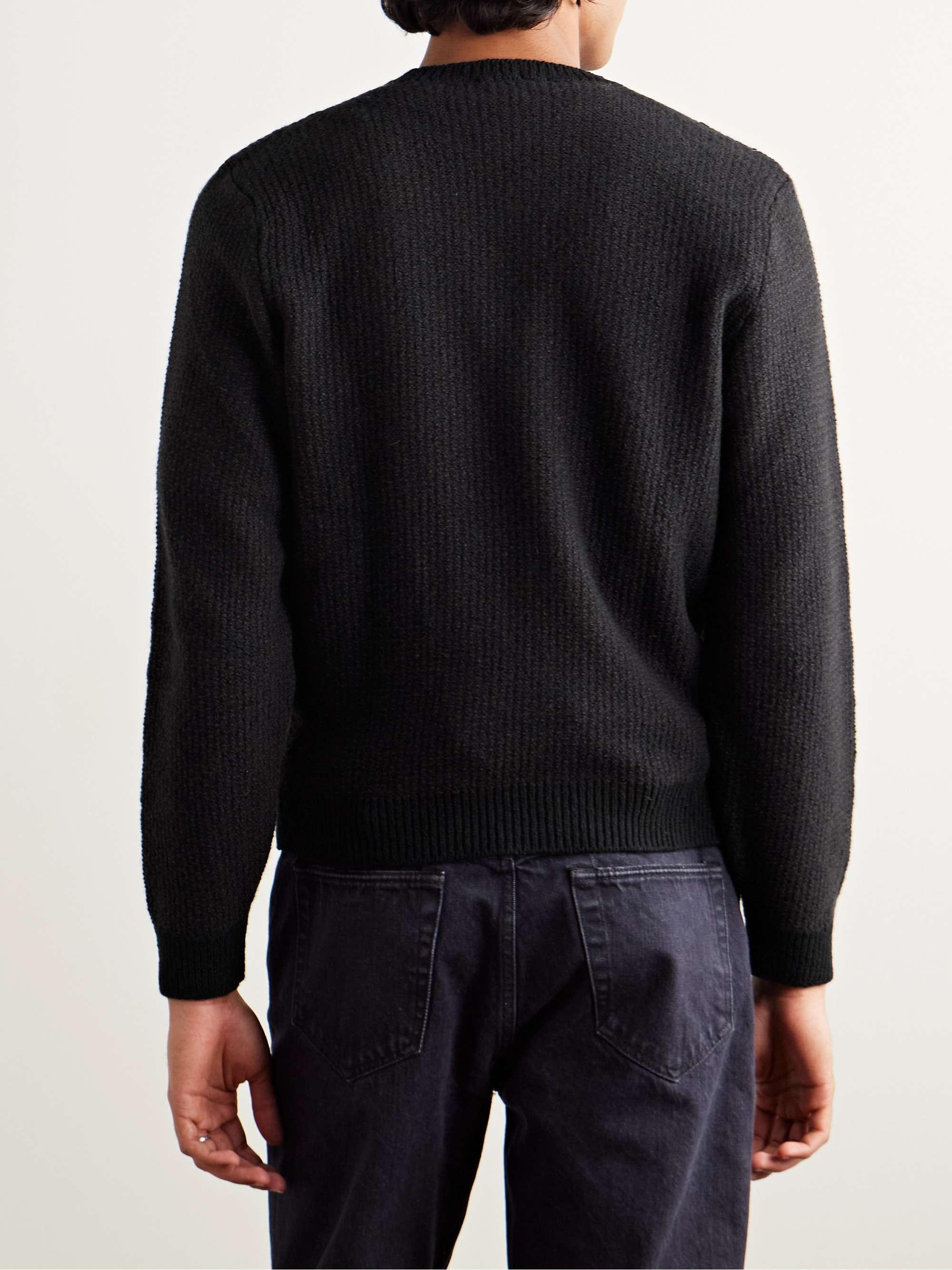 Breidin Honeycomb-Knit Merino Wool and Cashmere-Blend Sweater view
