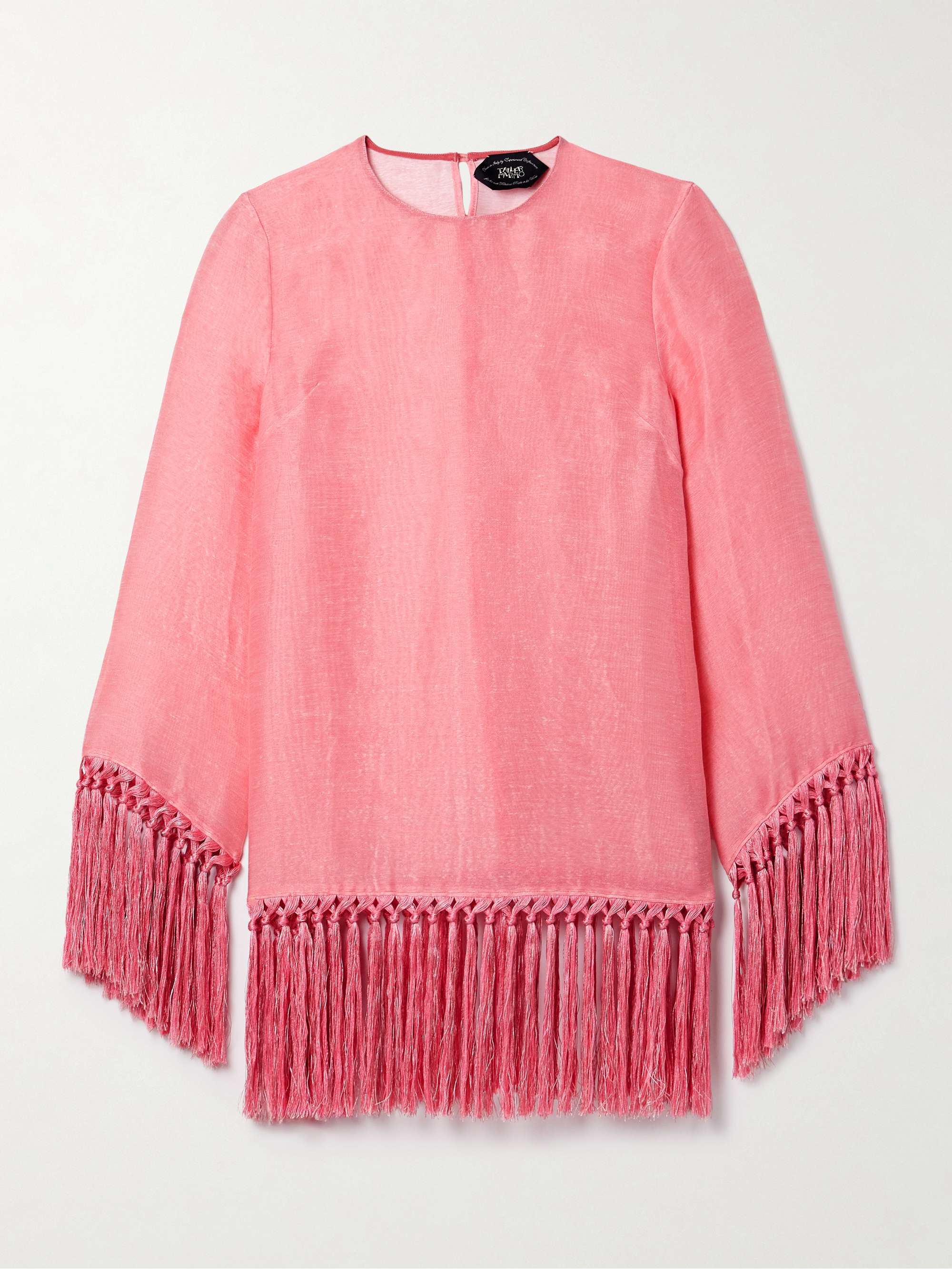Claudia fringed linen-blend mini dress hero visual