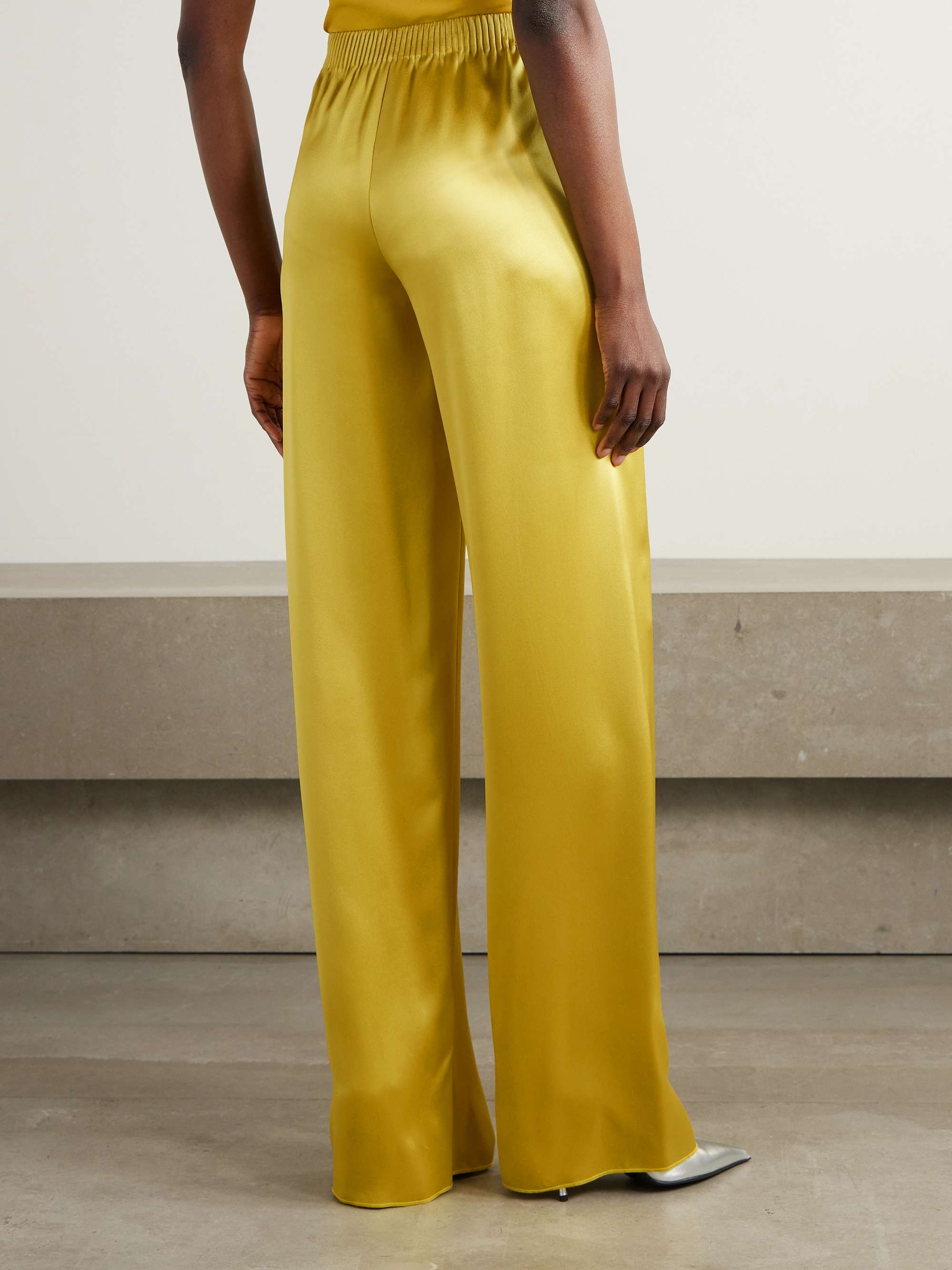 Duchesse silk-satin wide-leg pants view