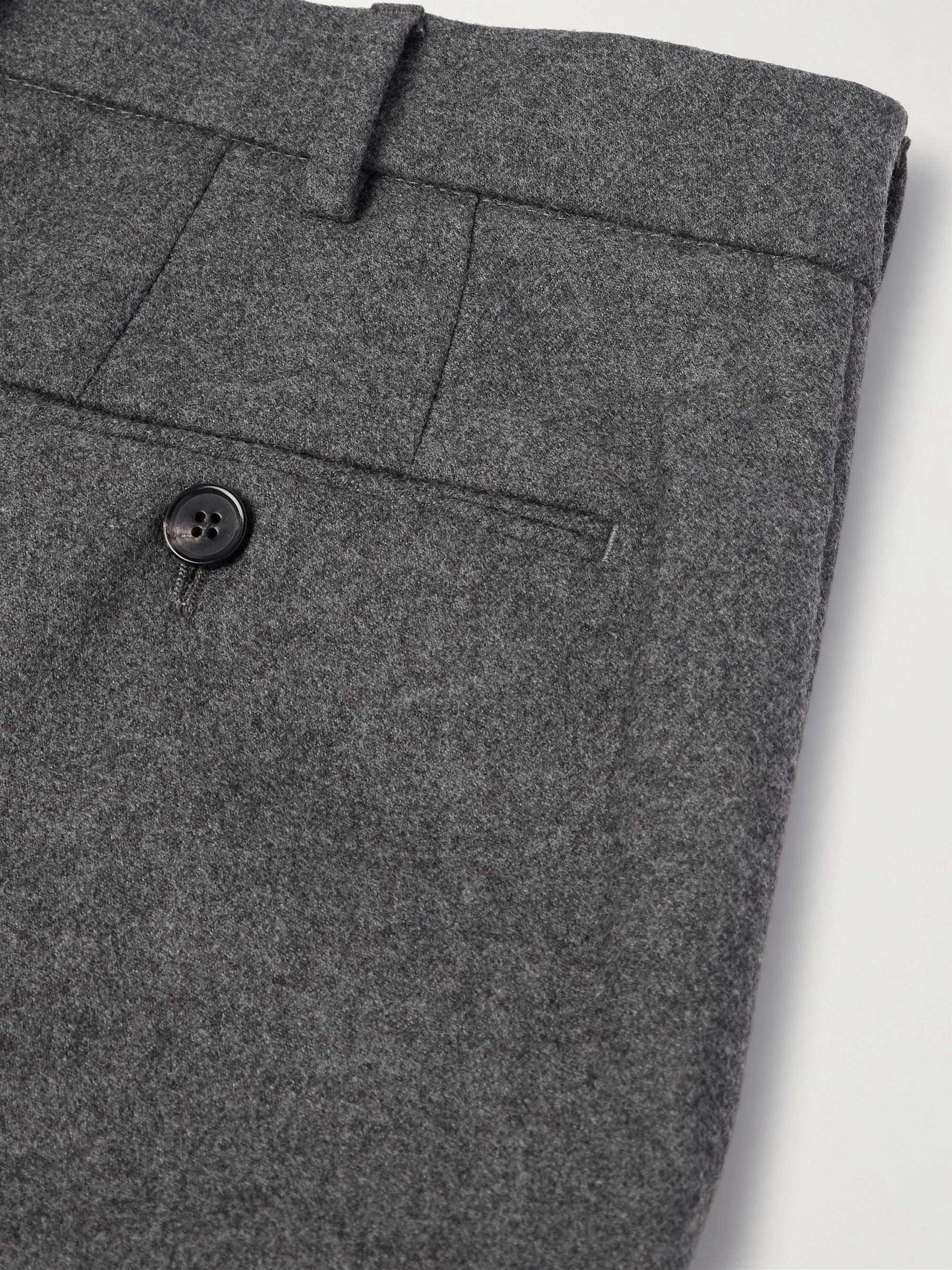 Carlo Straight-Leg Wool and Cashmere-Blend Flannel Trousers view