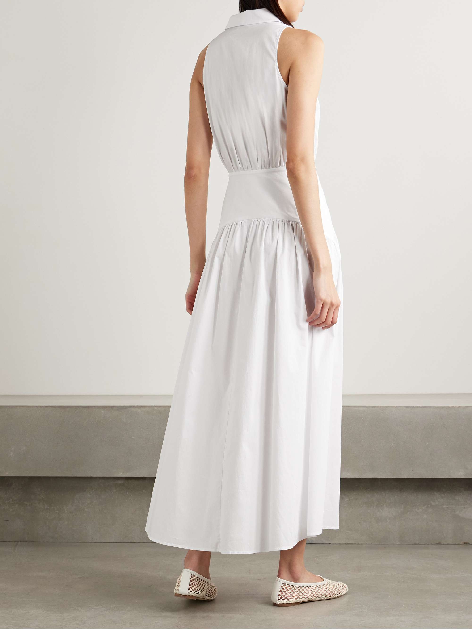 Romy gathered cotton-blend poplin maxi dress view