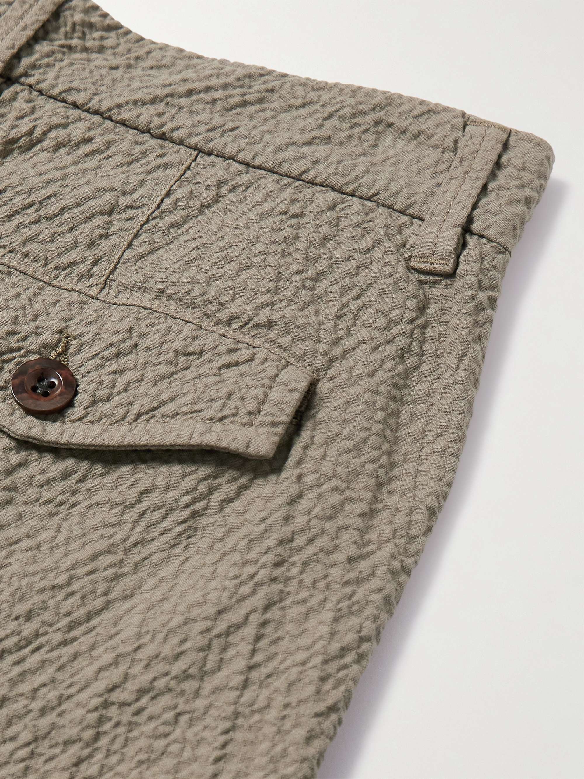 Slim-Fit Straight-Leg Stretch-Cotton Seersucker Shorts view