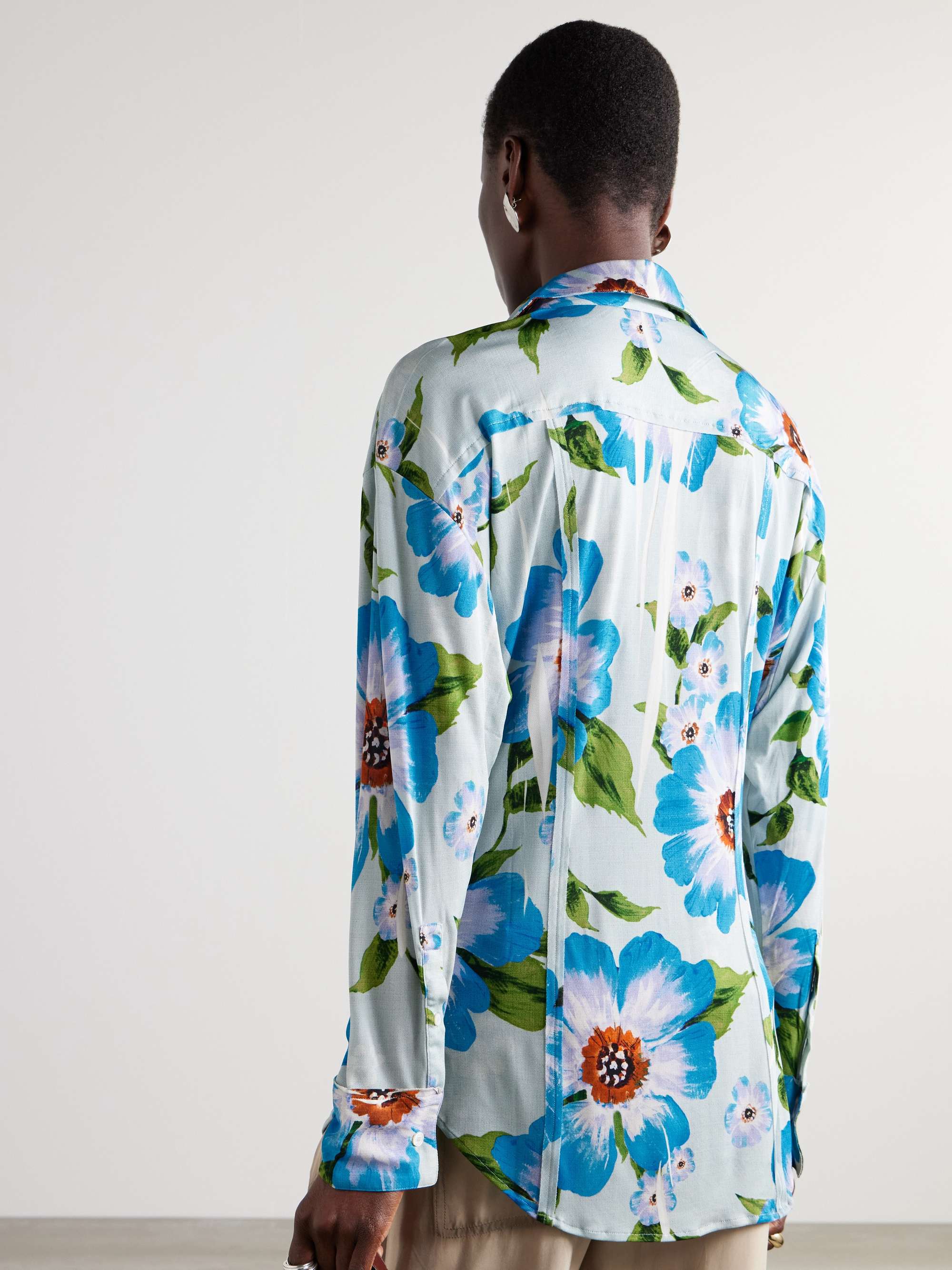 Floral-print voile shirt view